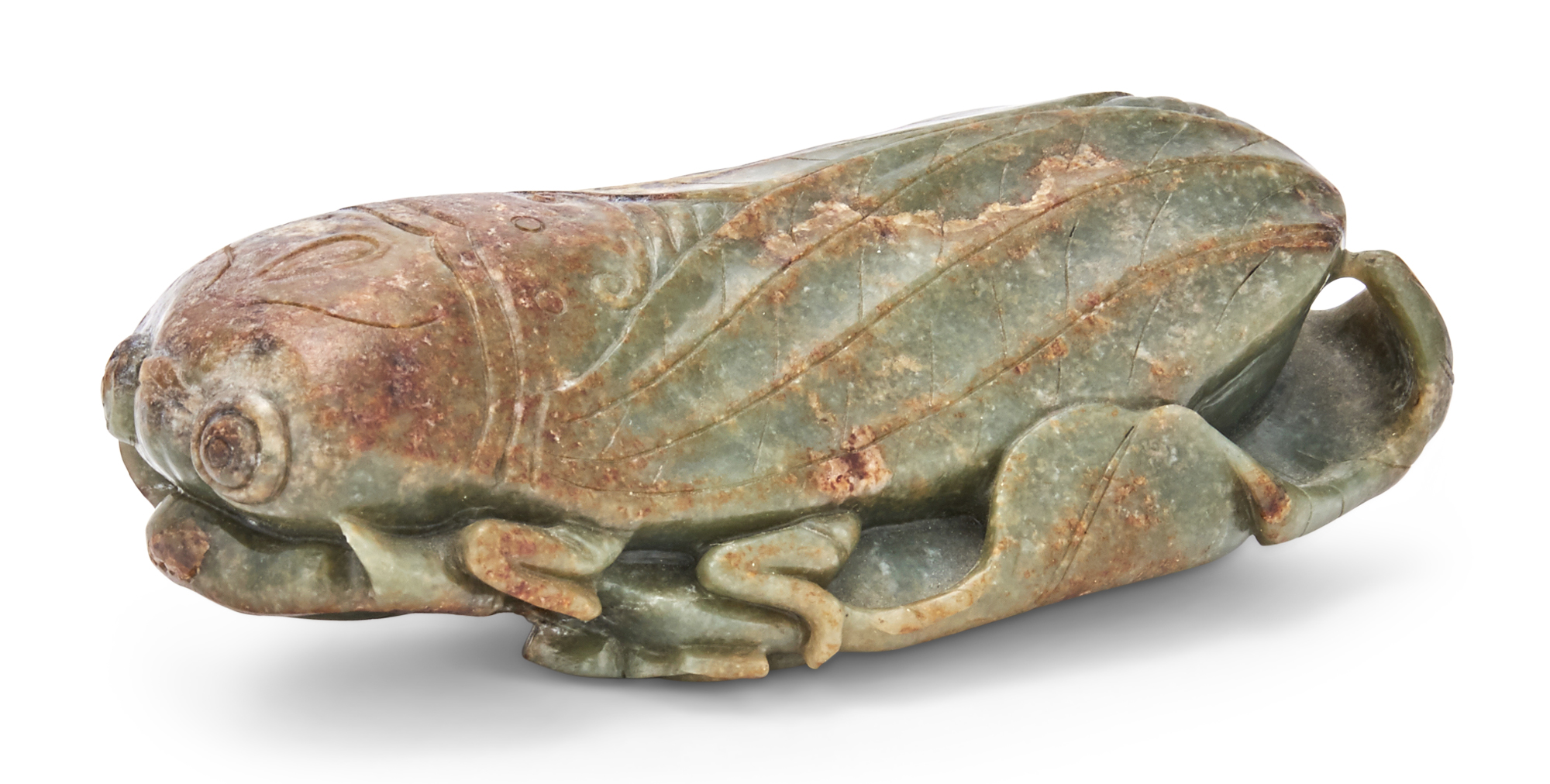 Lot image - A Large Chinese Carved Jade Cicada