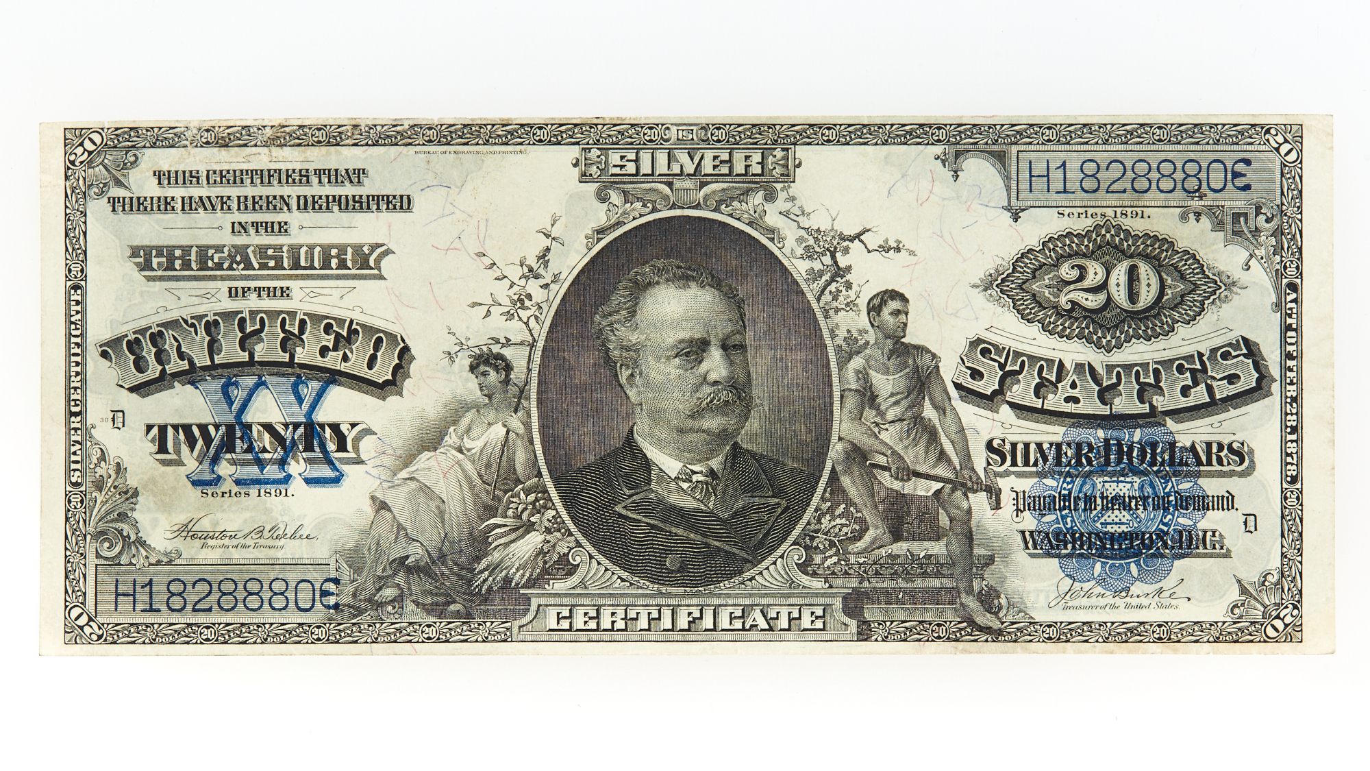 Lot image - United States 1891 $20 Silver Certificate Fr. 322