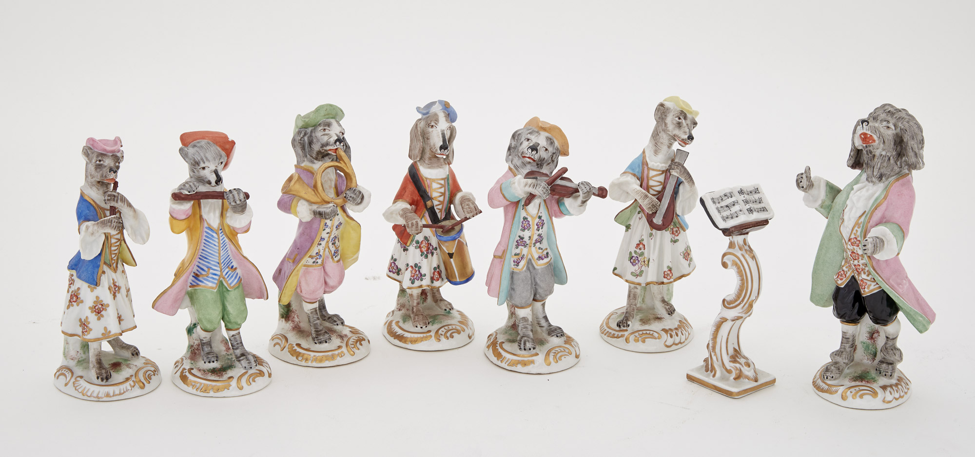 Lot image - Paris Porcelain Dog Band