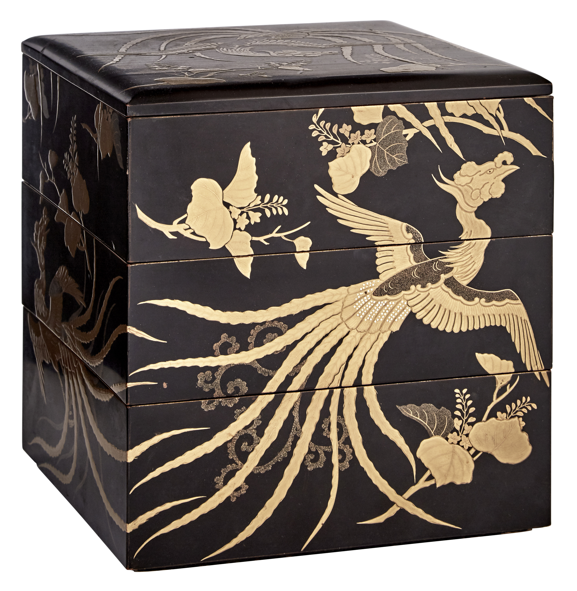 Lot image - Japanese Lacquer Stacking Box and Cover