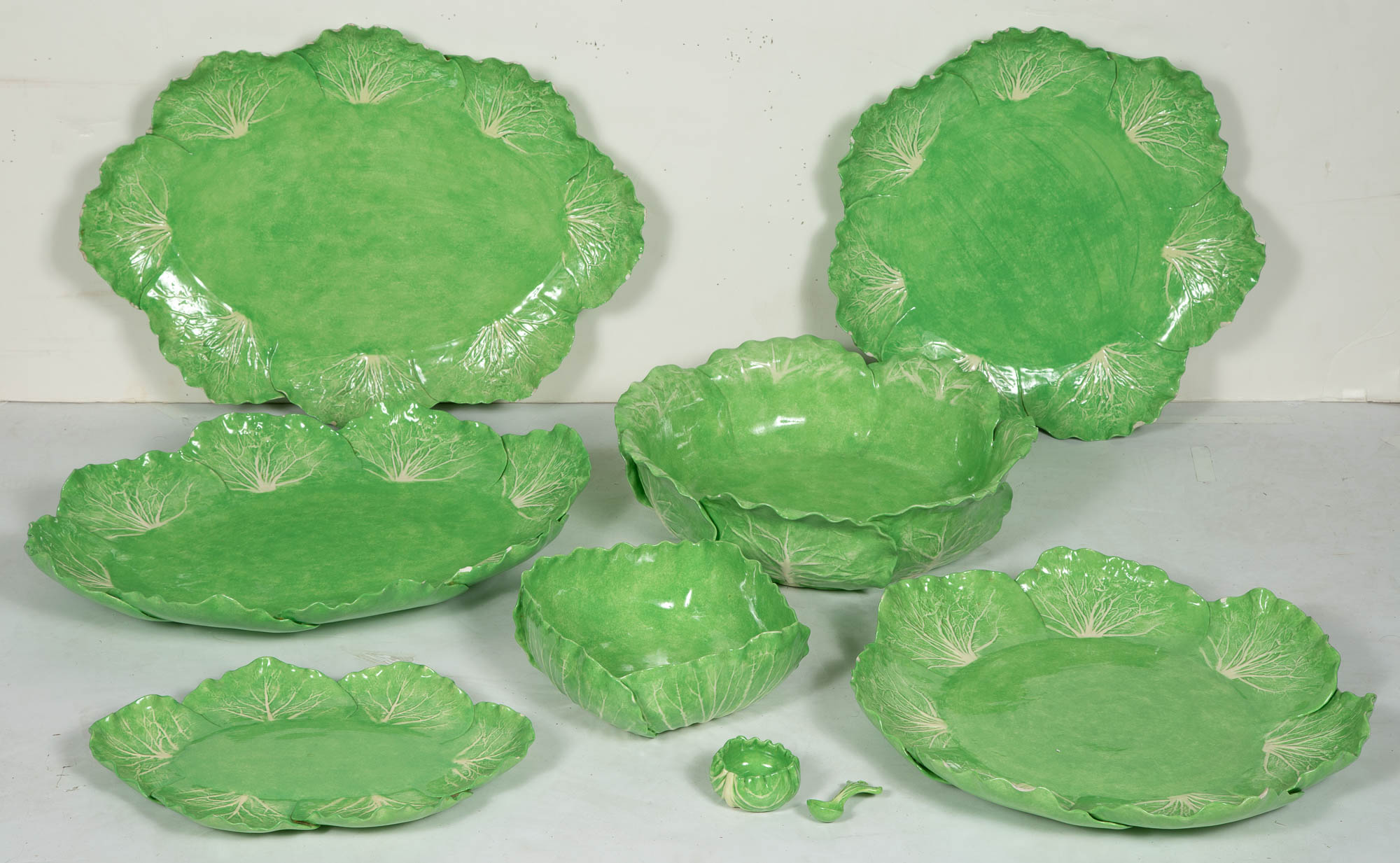 Lot image - Miscellaneous Group of Dodie Thayer Glazed Pottery Cabbage-Form Articles