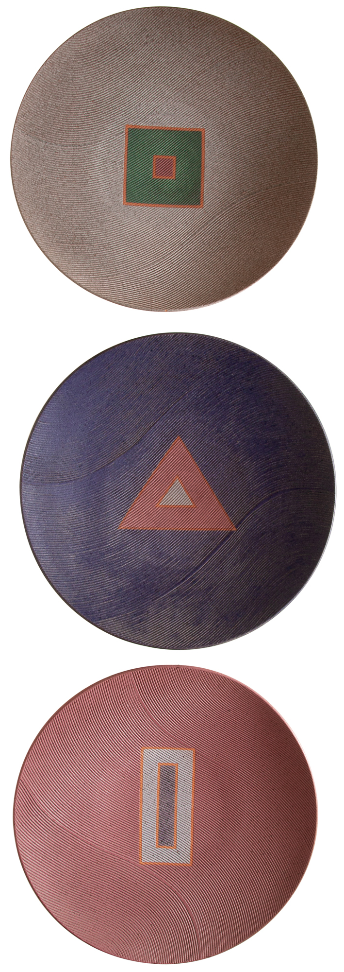 Lot image - Masuo Ojima Glazed Earthenware Triptych