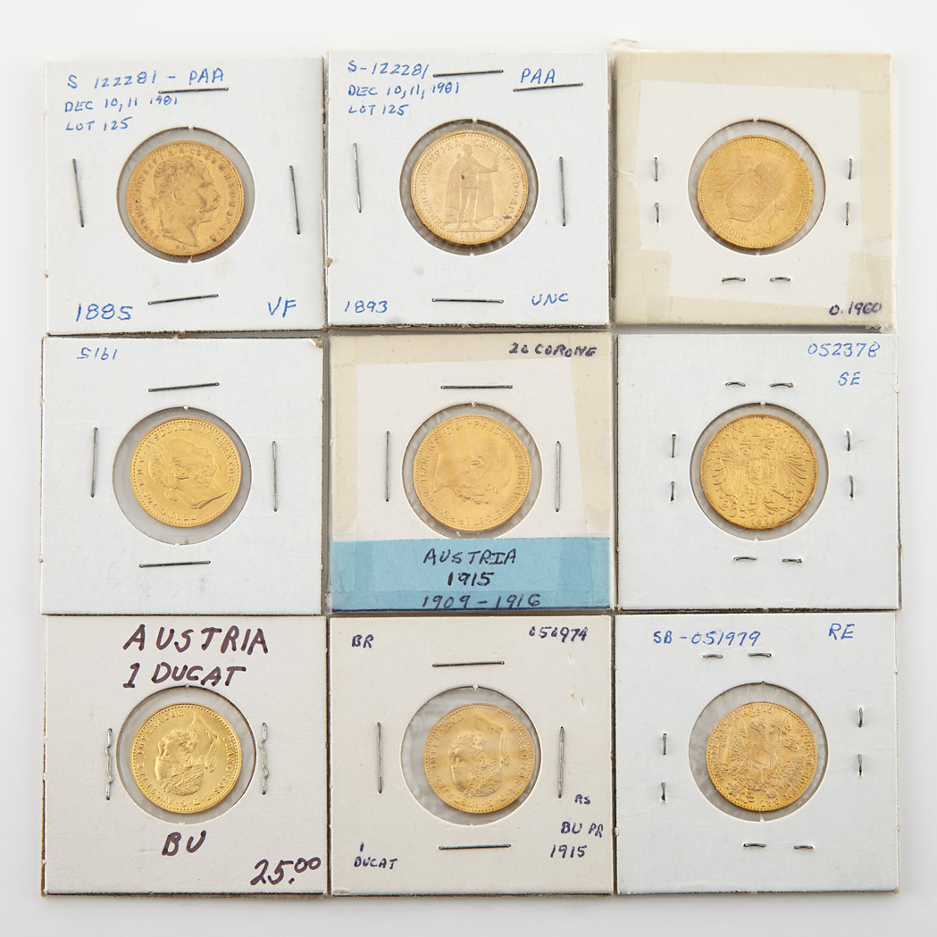 Lot image - Austria and Hungary Gold Coin Group