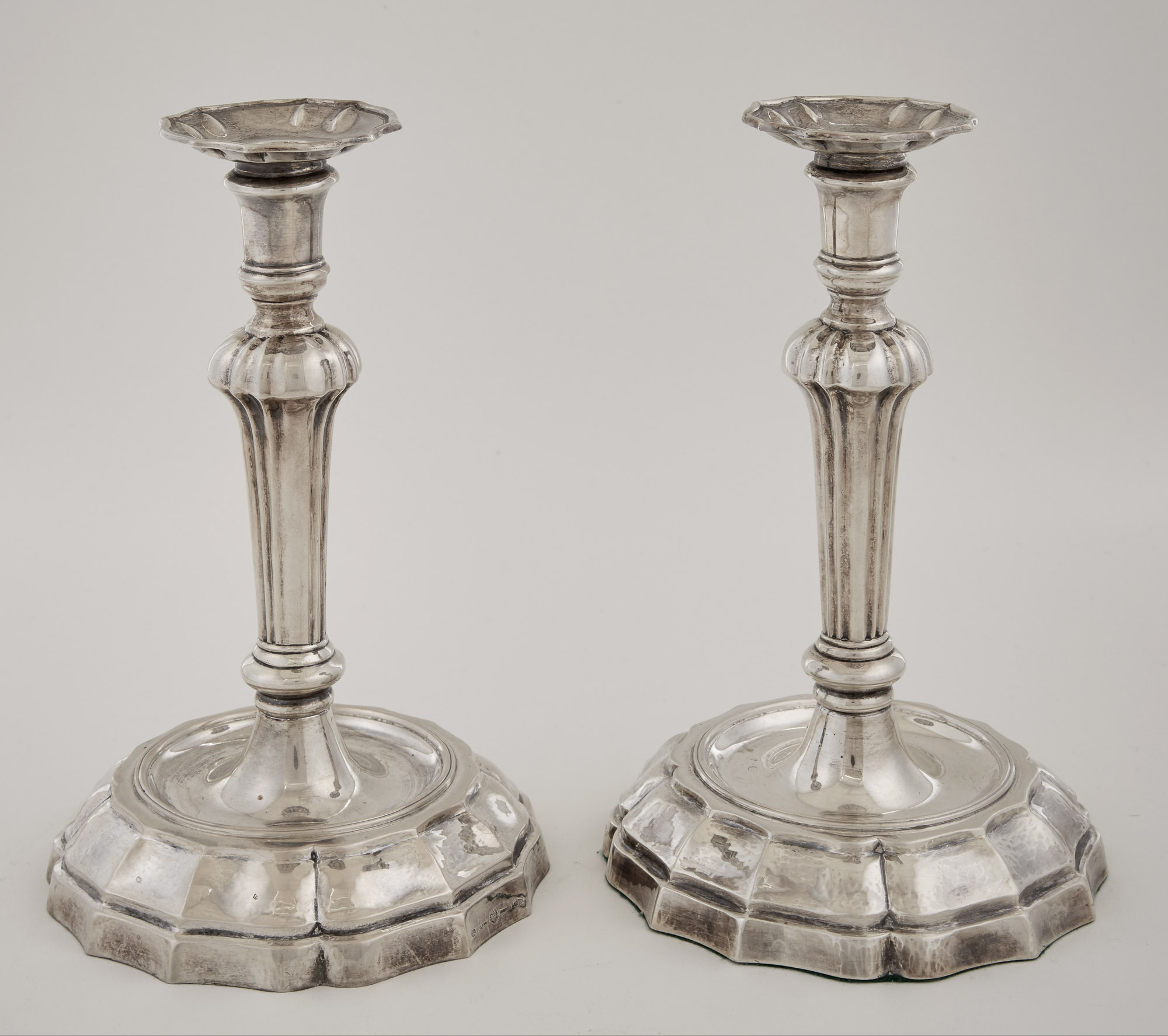 Lot image - Pair of Buccellati Sterling Silver Candlesticks