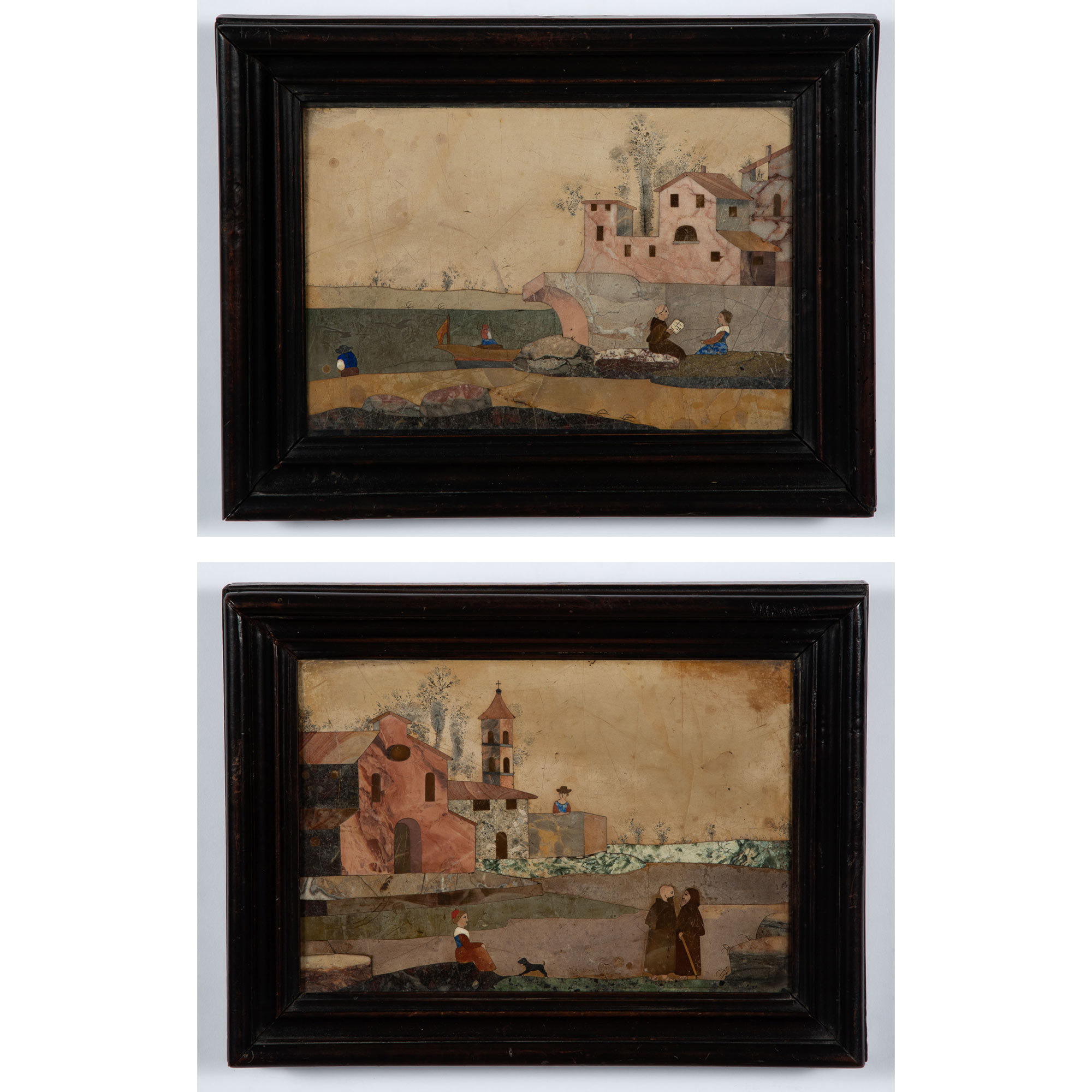 Lot image - Pair of Italian Pietra Dure Plaques