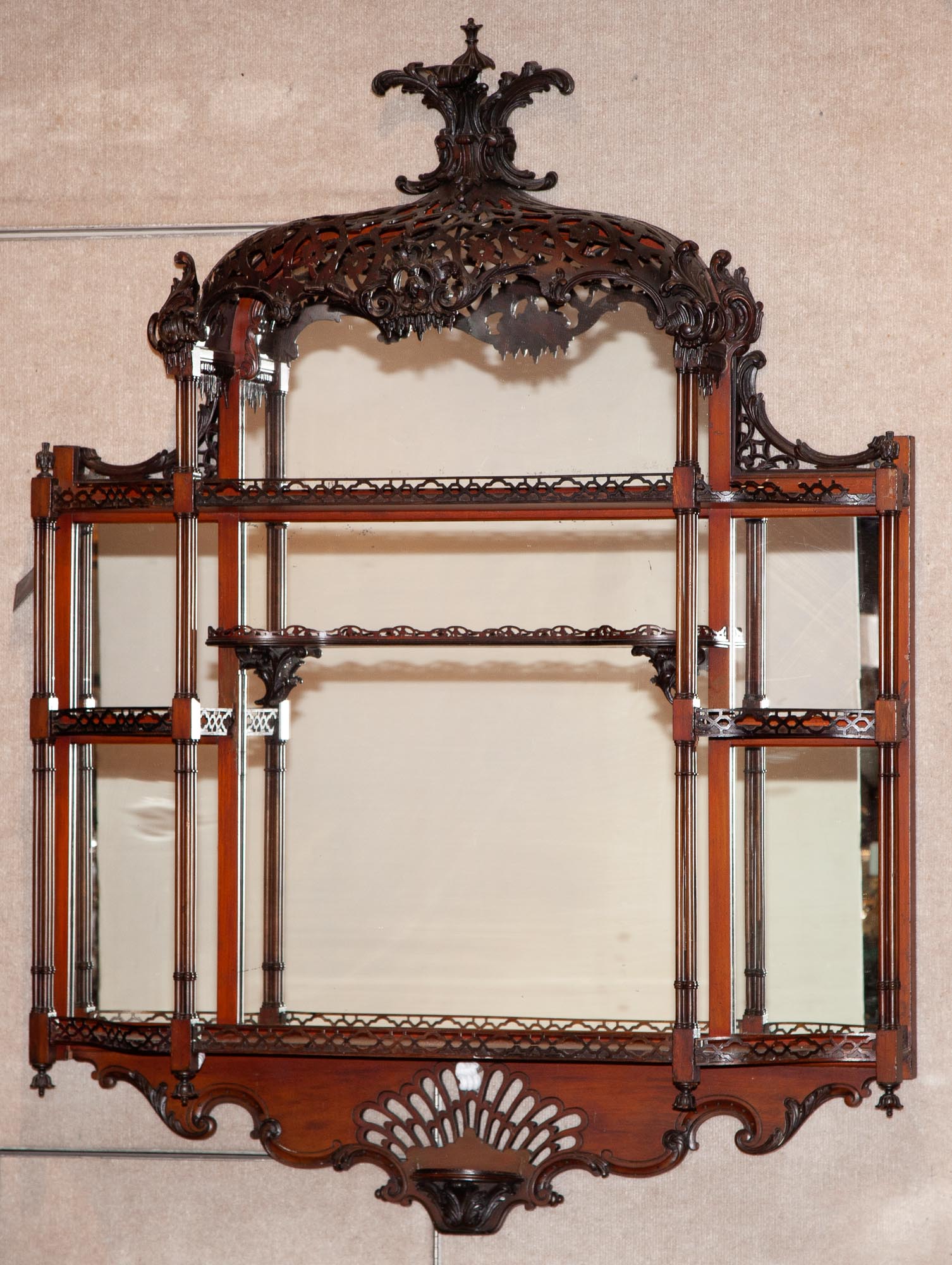 Lot image - George III Style Mahogany Hanging Shelf