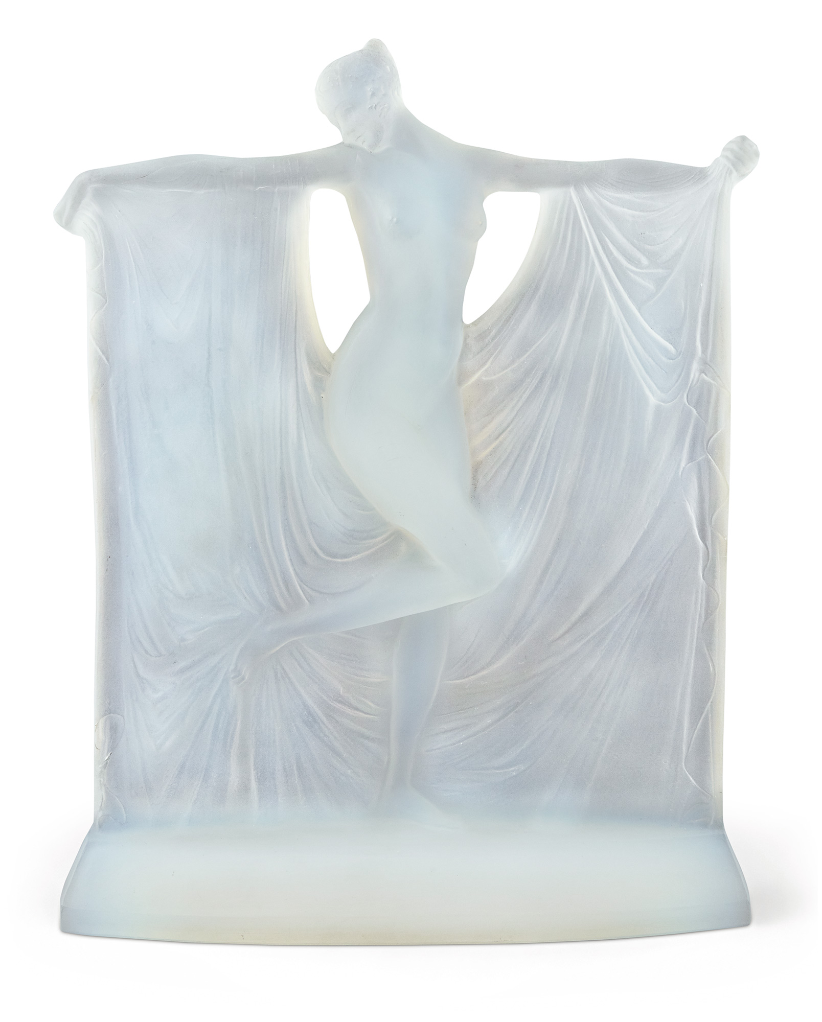 Lot image - R. Lalique Molded Opalescent Glass Sculpture Entitled Suzanne
