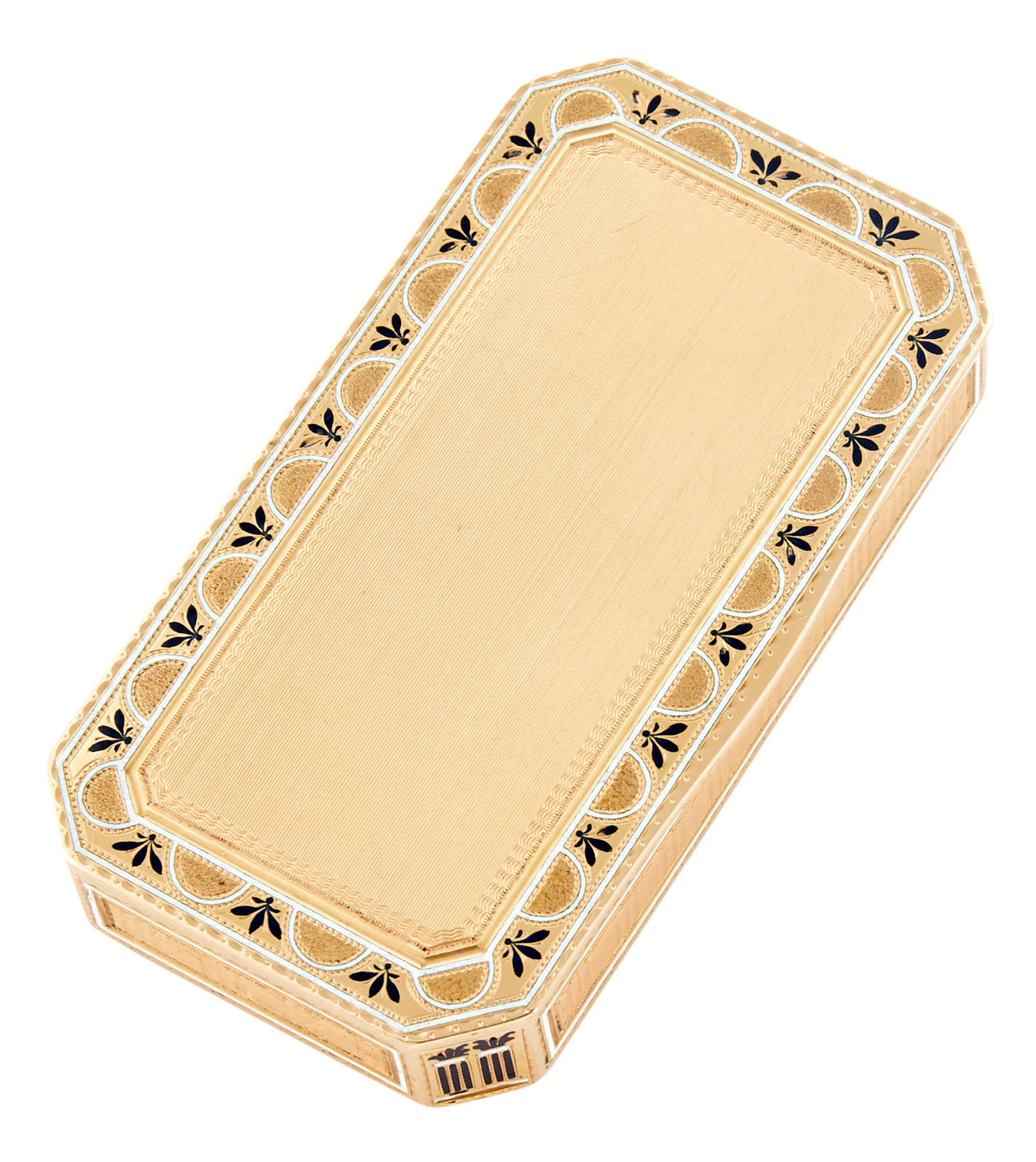 Lot image - Russian Gold and Champlevé Enamel Snuff Box