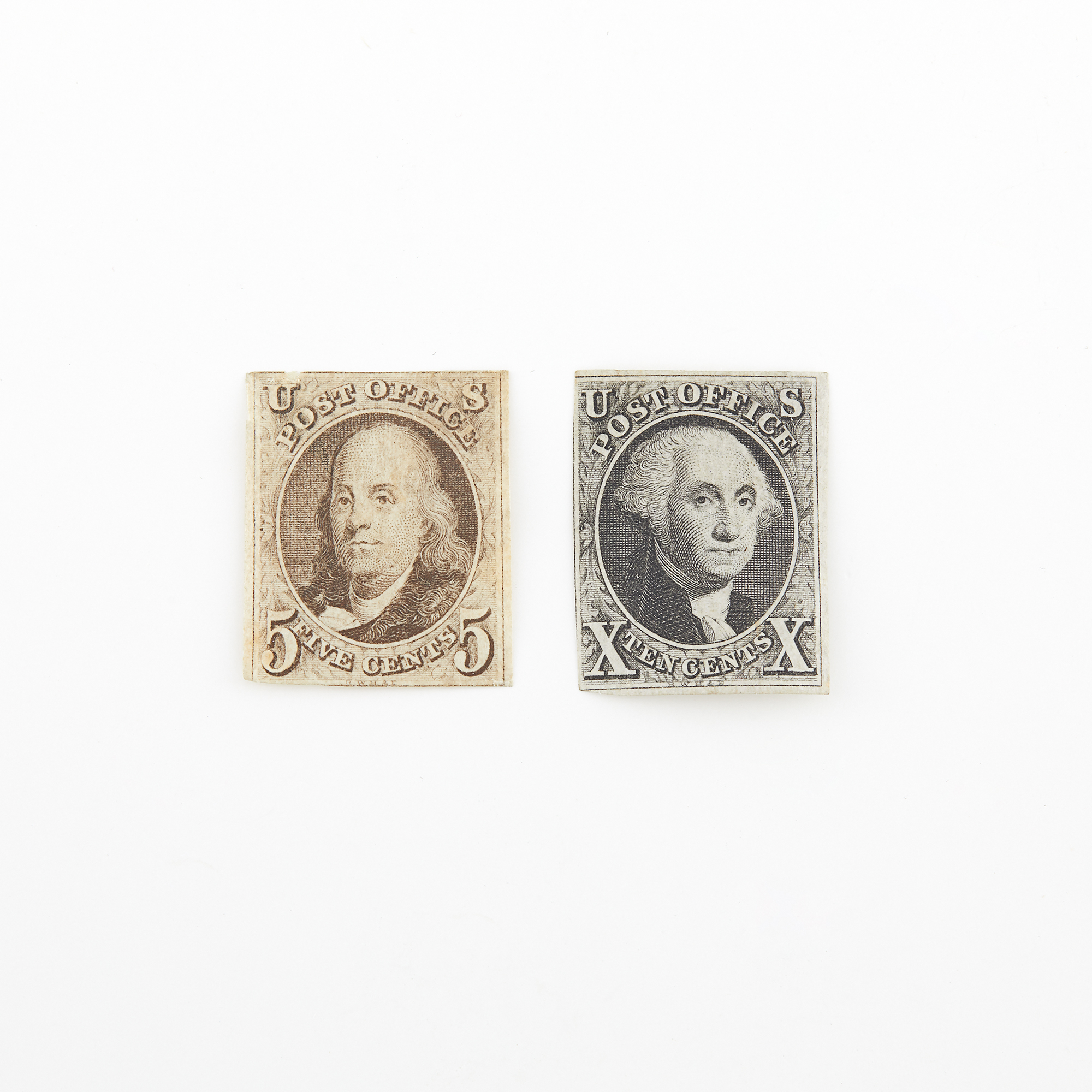 Lot image - United States 1847 5 Cent and 10 Cent Issues, Scott 1 and 2