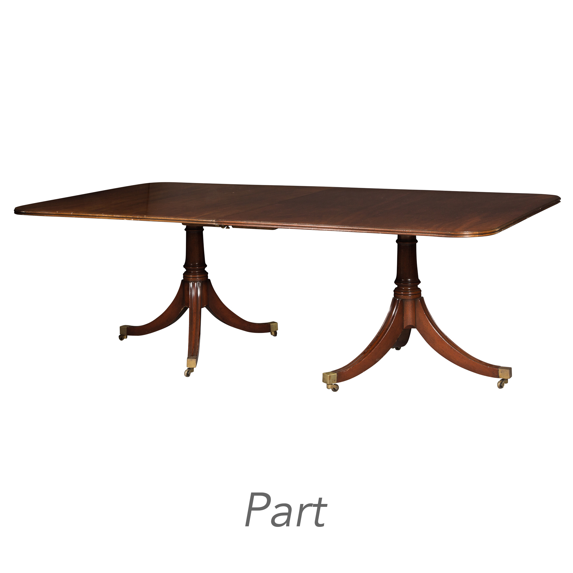 Lot image - George III Style Mahogany Three-Pedestal Dining Table