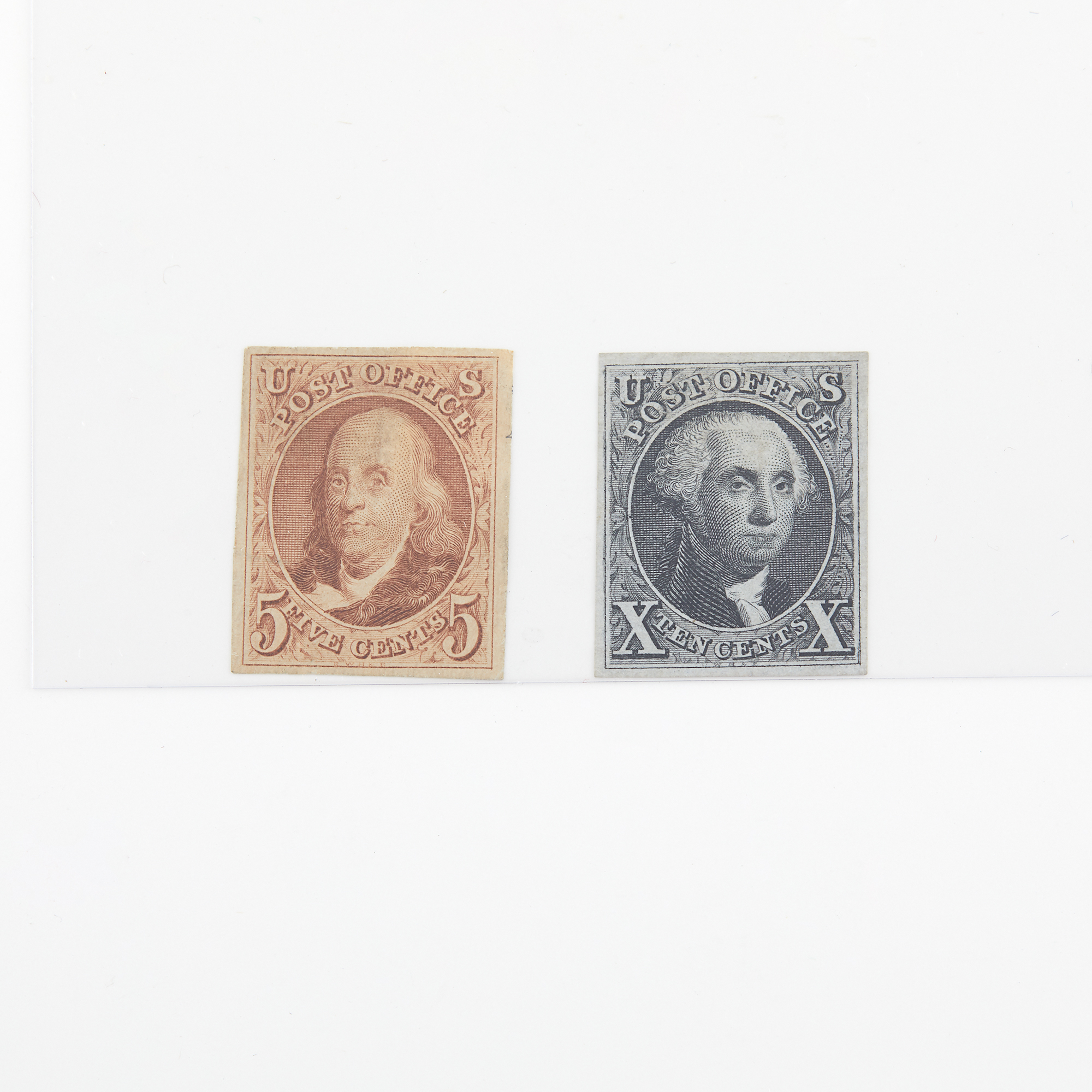 Lot image - United States 1875 Reproduction 5 Cent and 10 Cent Issues, Scott 3 and 4