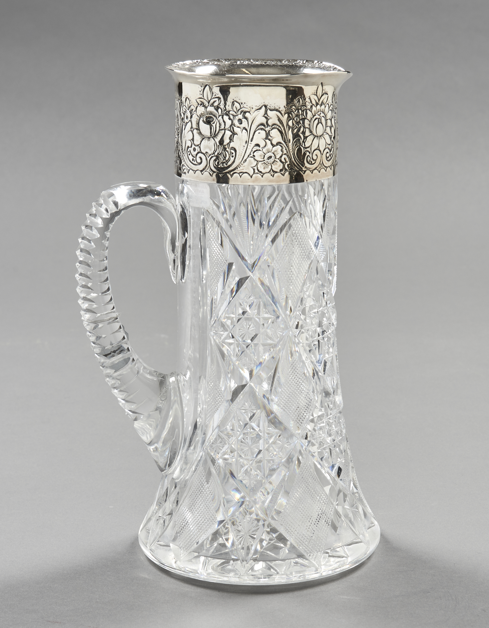 Lot image - American Sterling Silver and Cut Glass Claret Jug