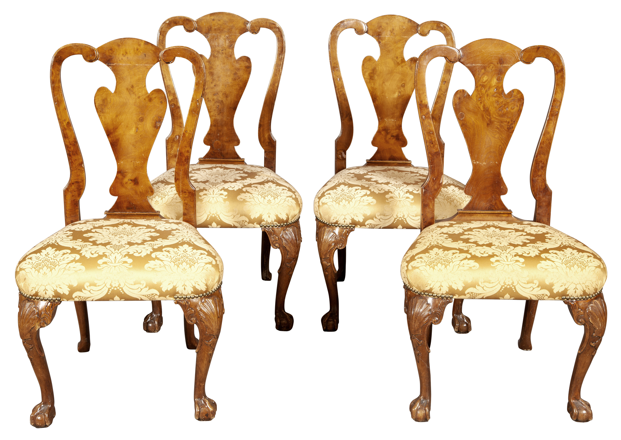 Lot image - Set of Four George II Style Walnut Side Chairs