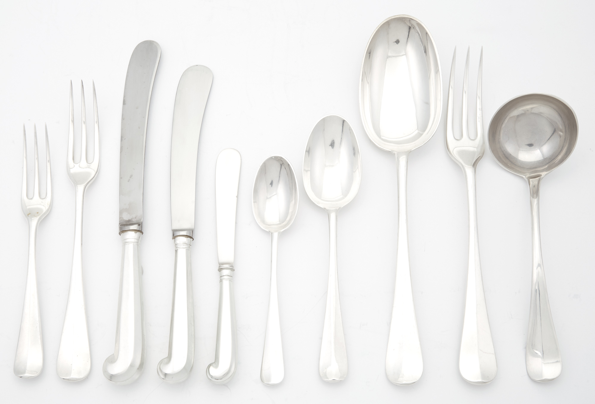 Lot image - Assembled Elizabeth II Sterling Silver Flatware Service