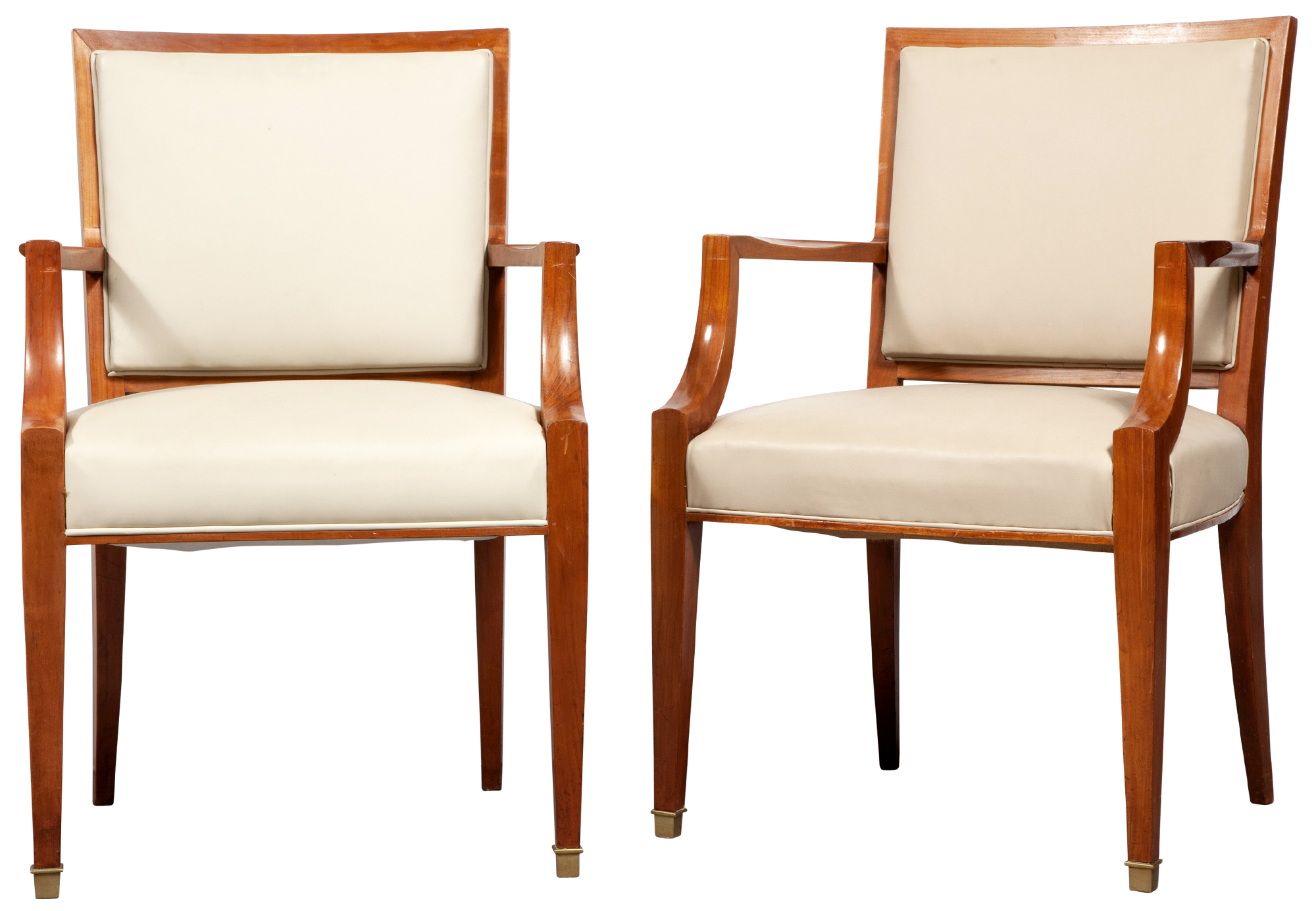 Lot image - Set of Twelve Upholstered Walnut Armchairs