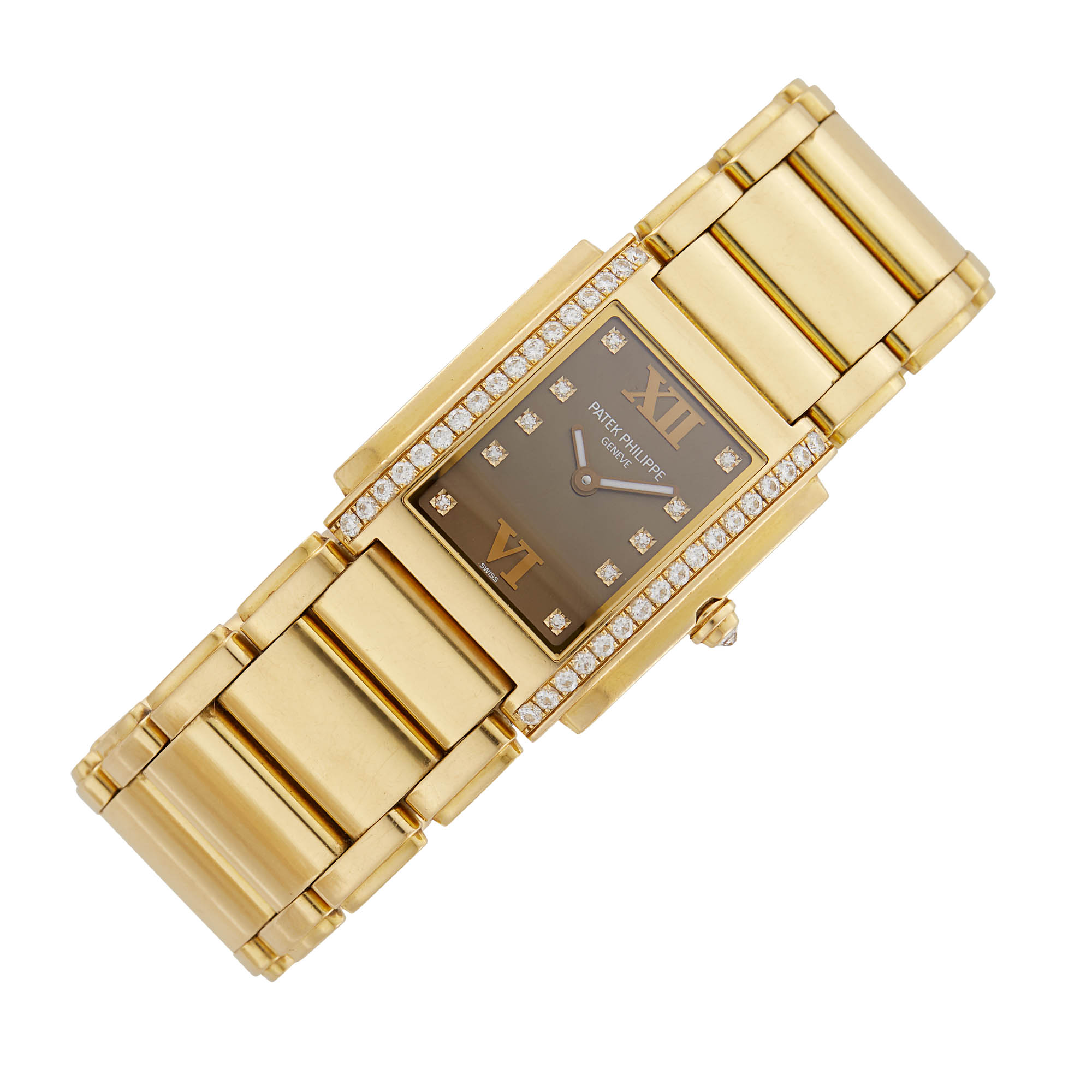 Lot image - Gold and Diamond Twenty-4 Wristwatch, Ref. 4910/11, Patek Philippe