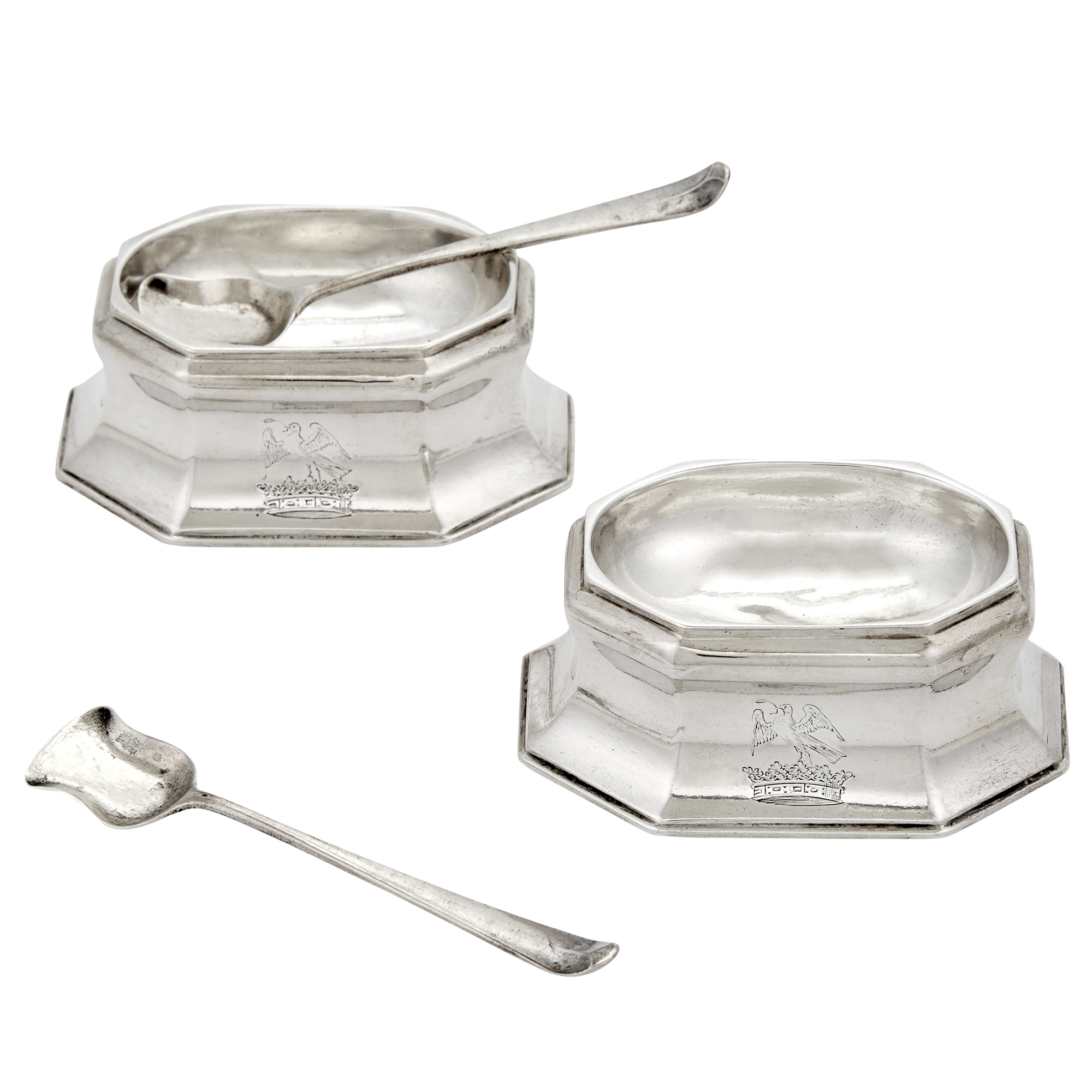 Lot image - Pair of George II Trencher Salts