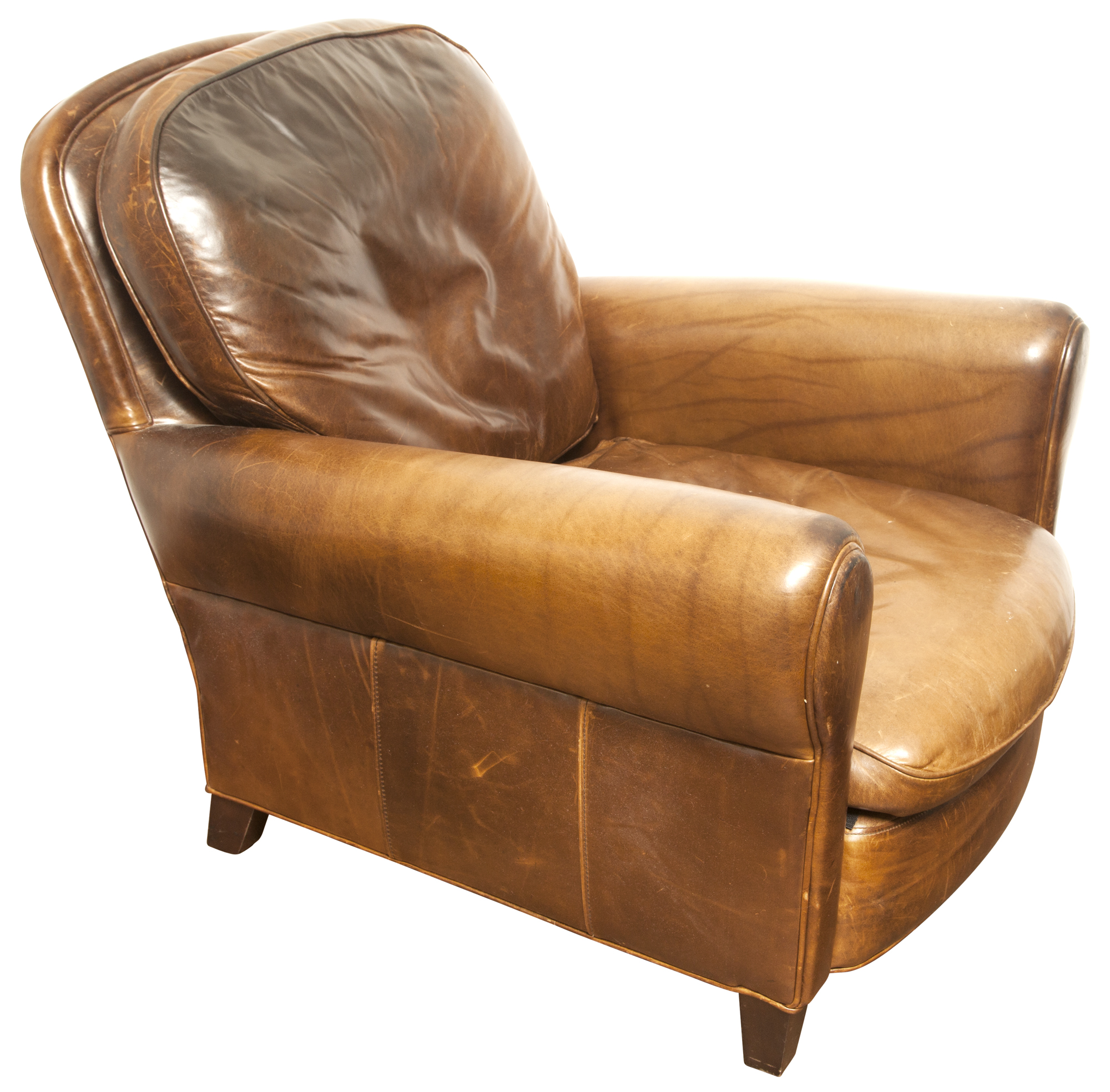 Lot image - Leather-Upholstered Club Chair