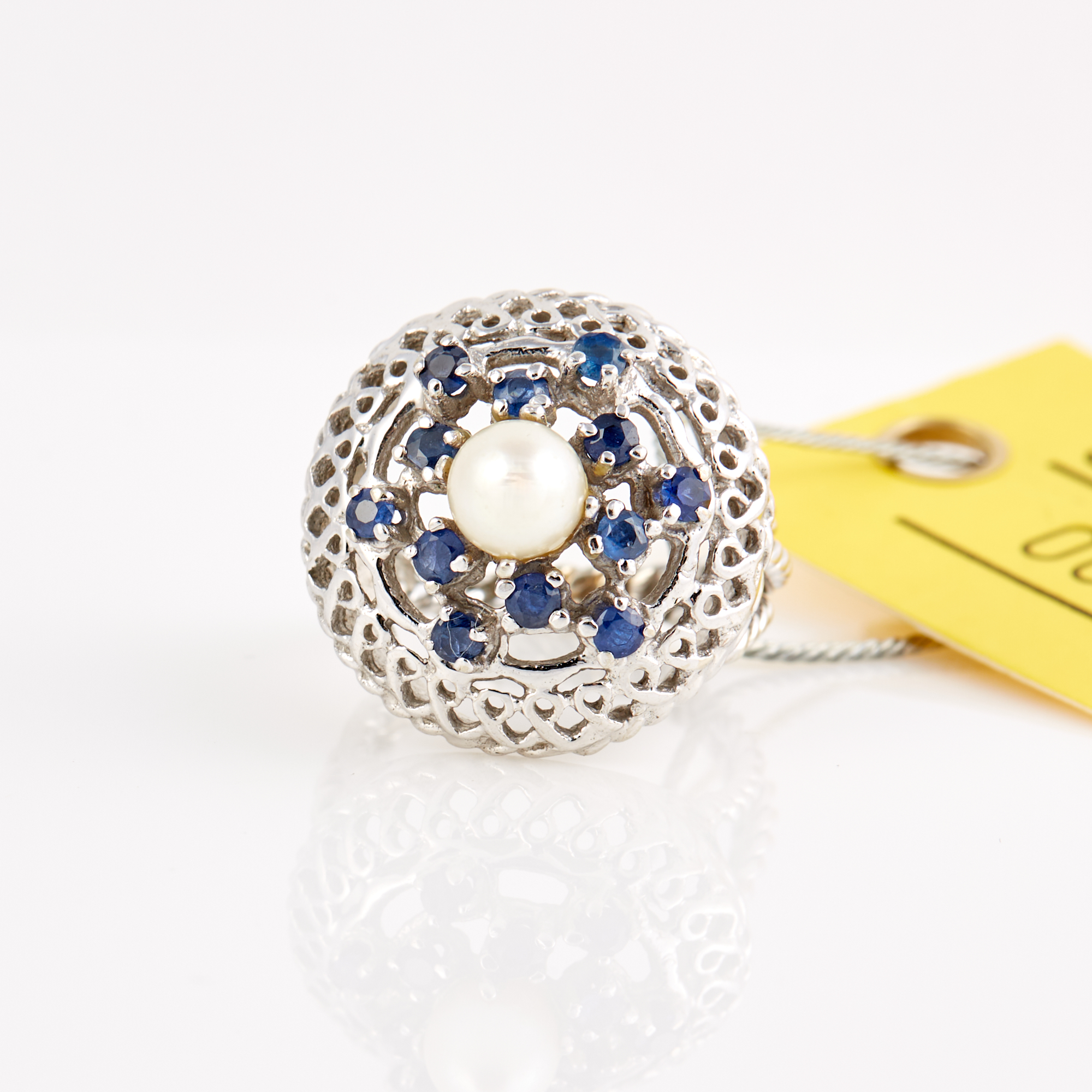 Lot image - Gold, Bead and Stone Ring, 14K 5 dwt. all