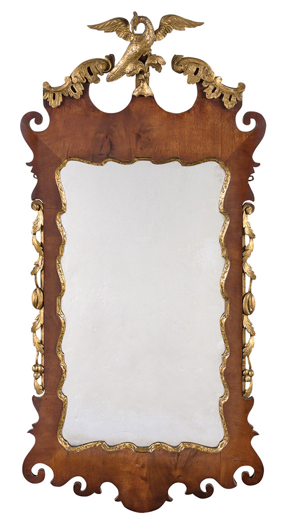 Lot image - Federal Mahogany Parcel Gilt Mirror