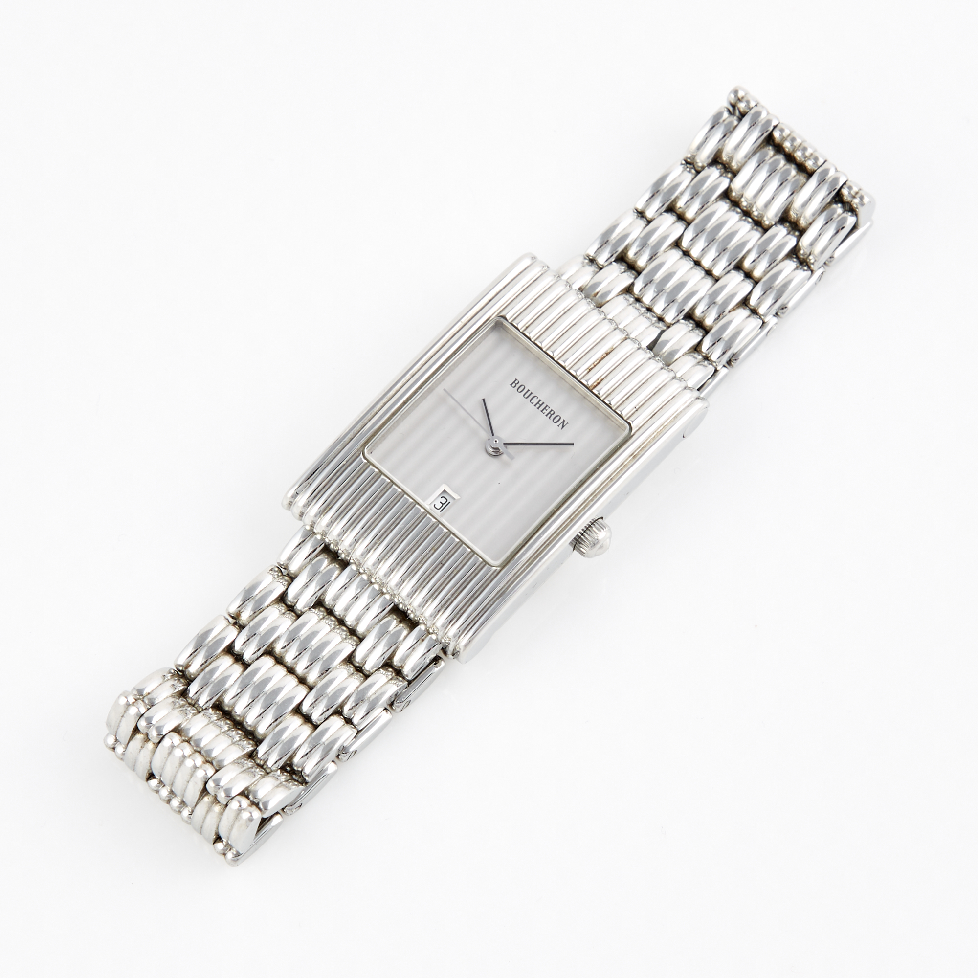 Lot image - Ladys Metal Bracelet Watch, Boucheron, Quartz with extra band