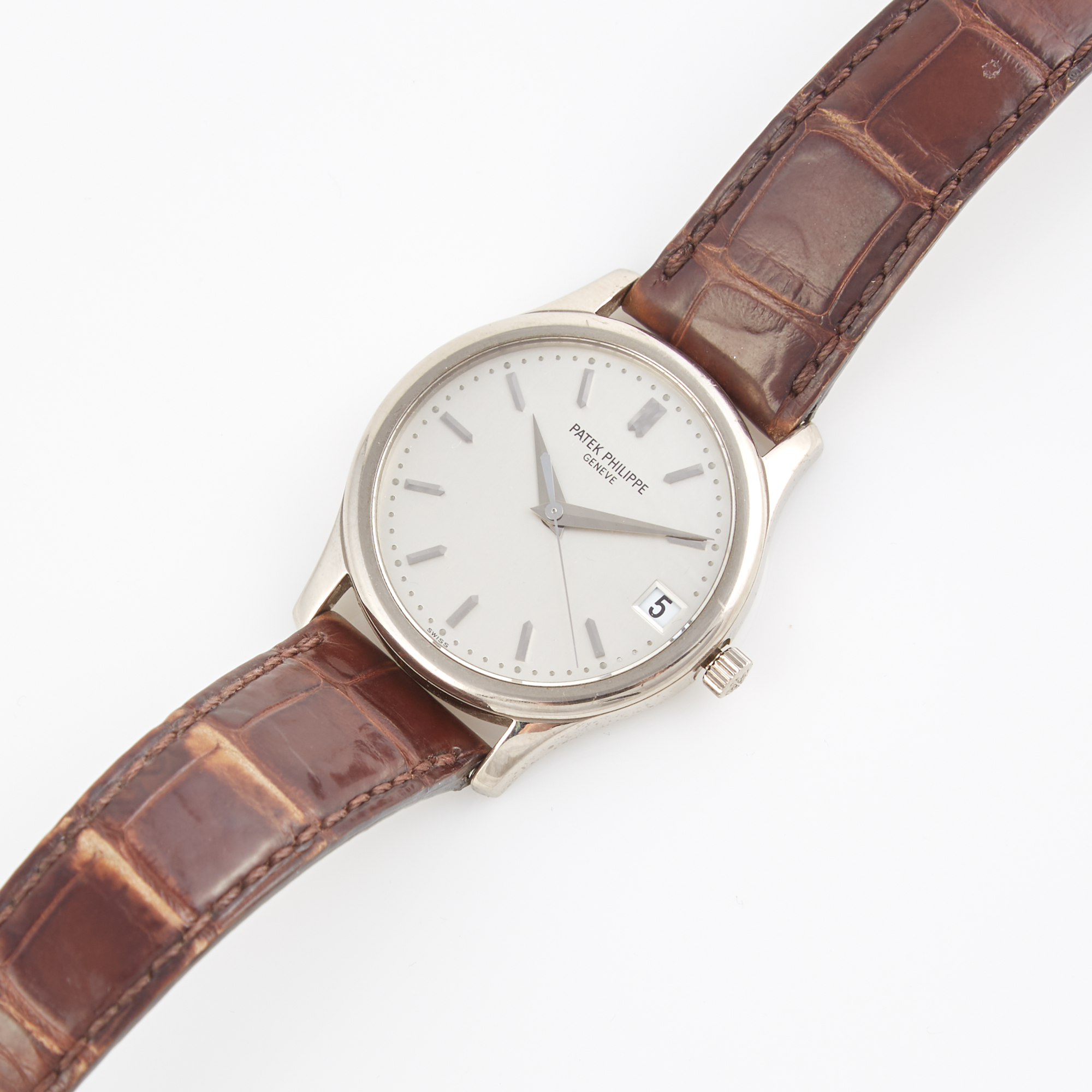 Lot image - Mans Gold Wrist Watch, Patek Philippe Calatrava, Automatic, 18K