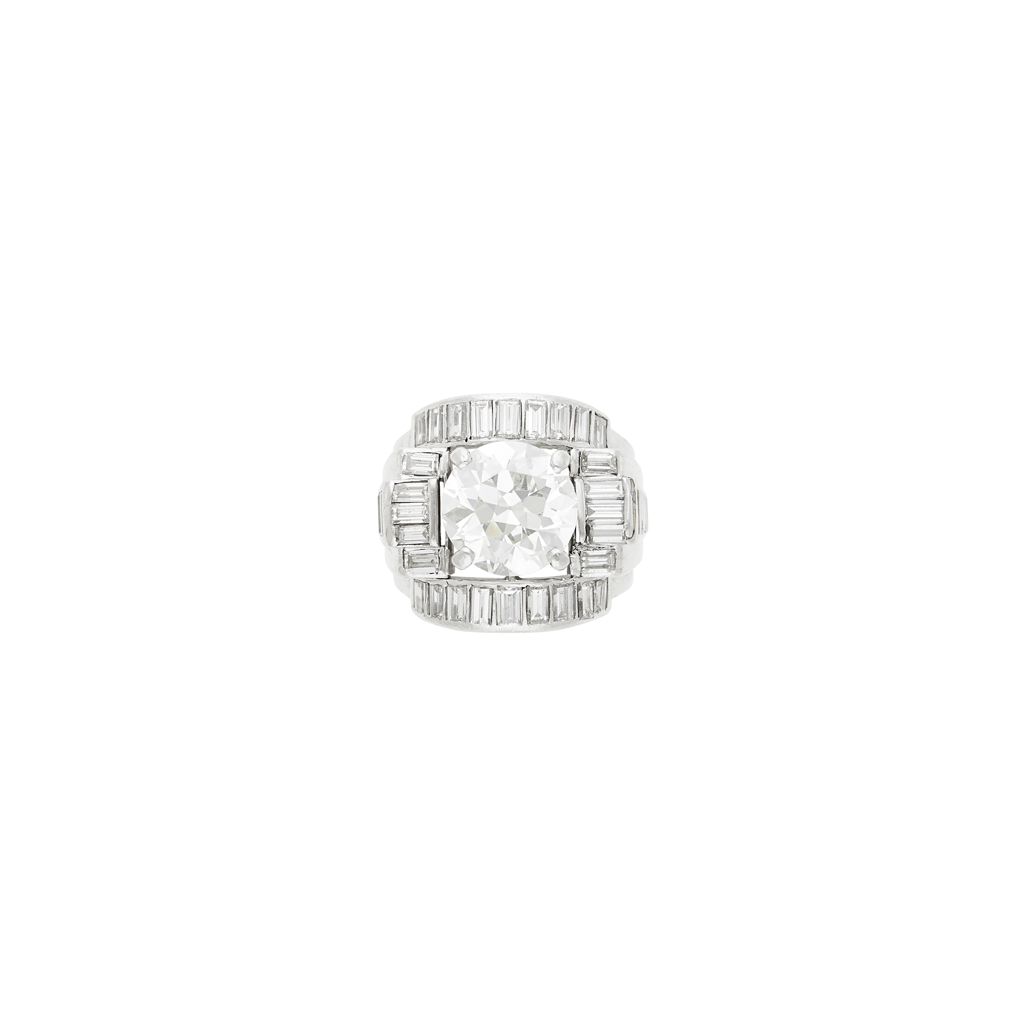 Lot image - Platinum and Diamond Ring