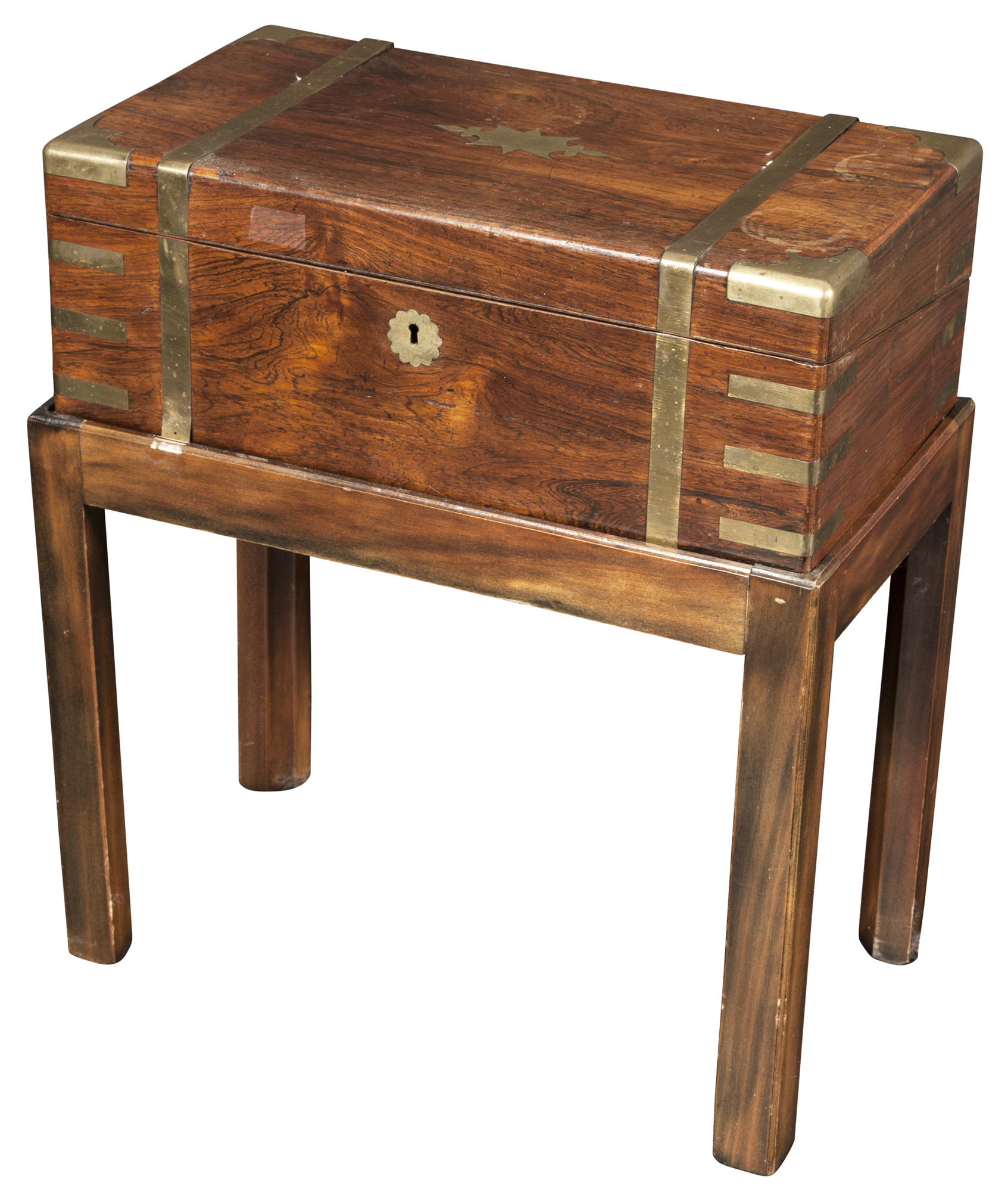 Lot image - Victorian Brass-Mounted Writing Box on Stand