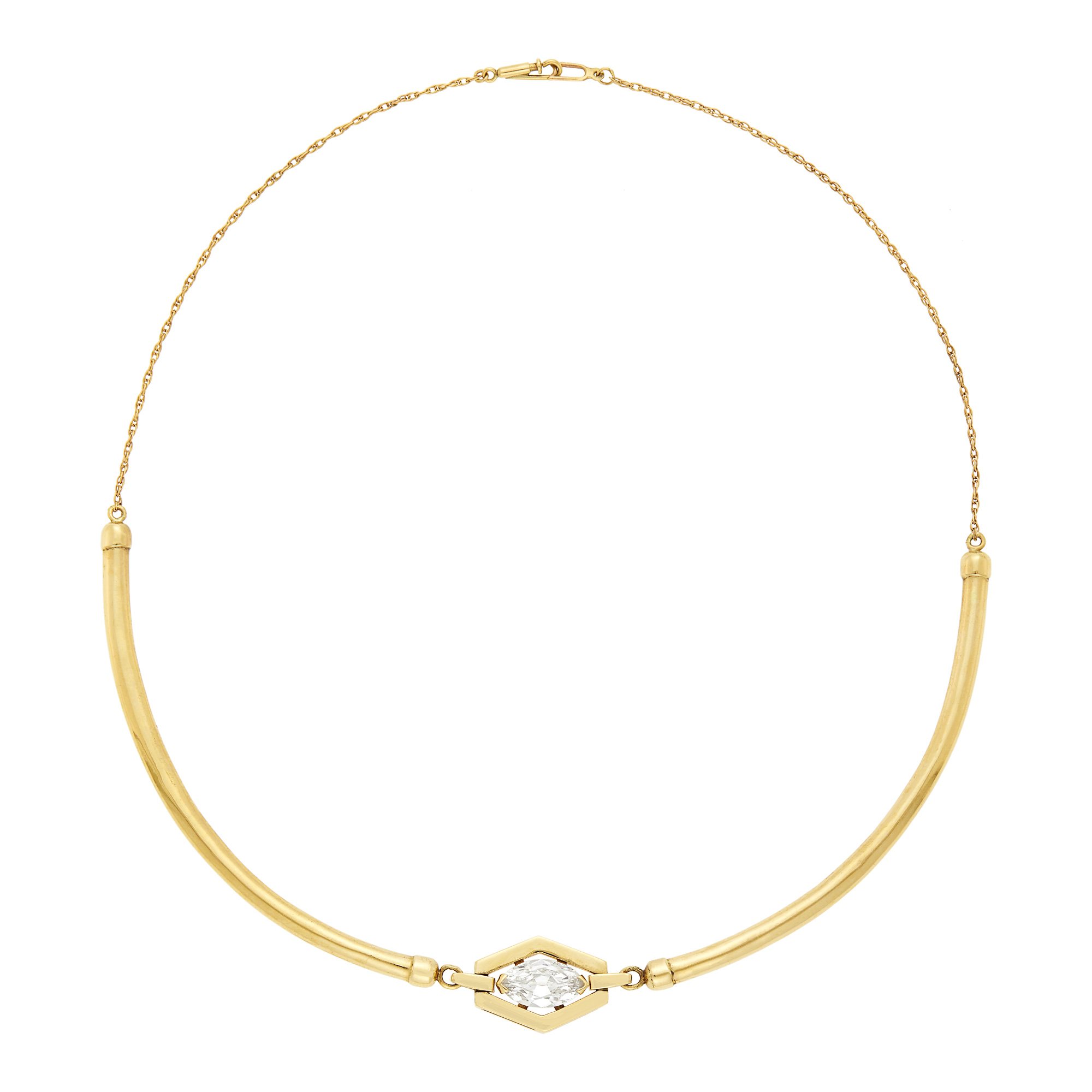 Lot image - Gold and Diamond Necklace