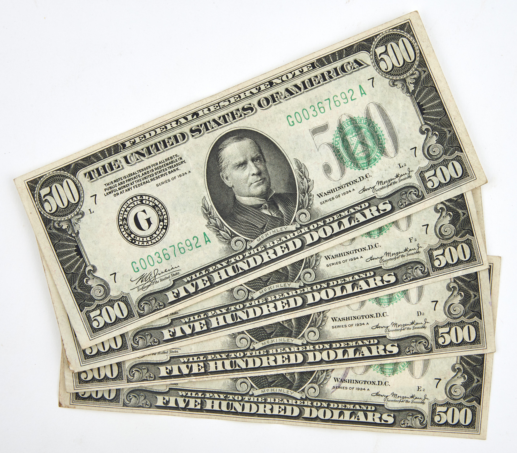 Lot image - United States 1934A Five Hundred Dollar Small Size Bank Notes