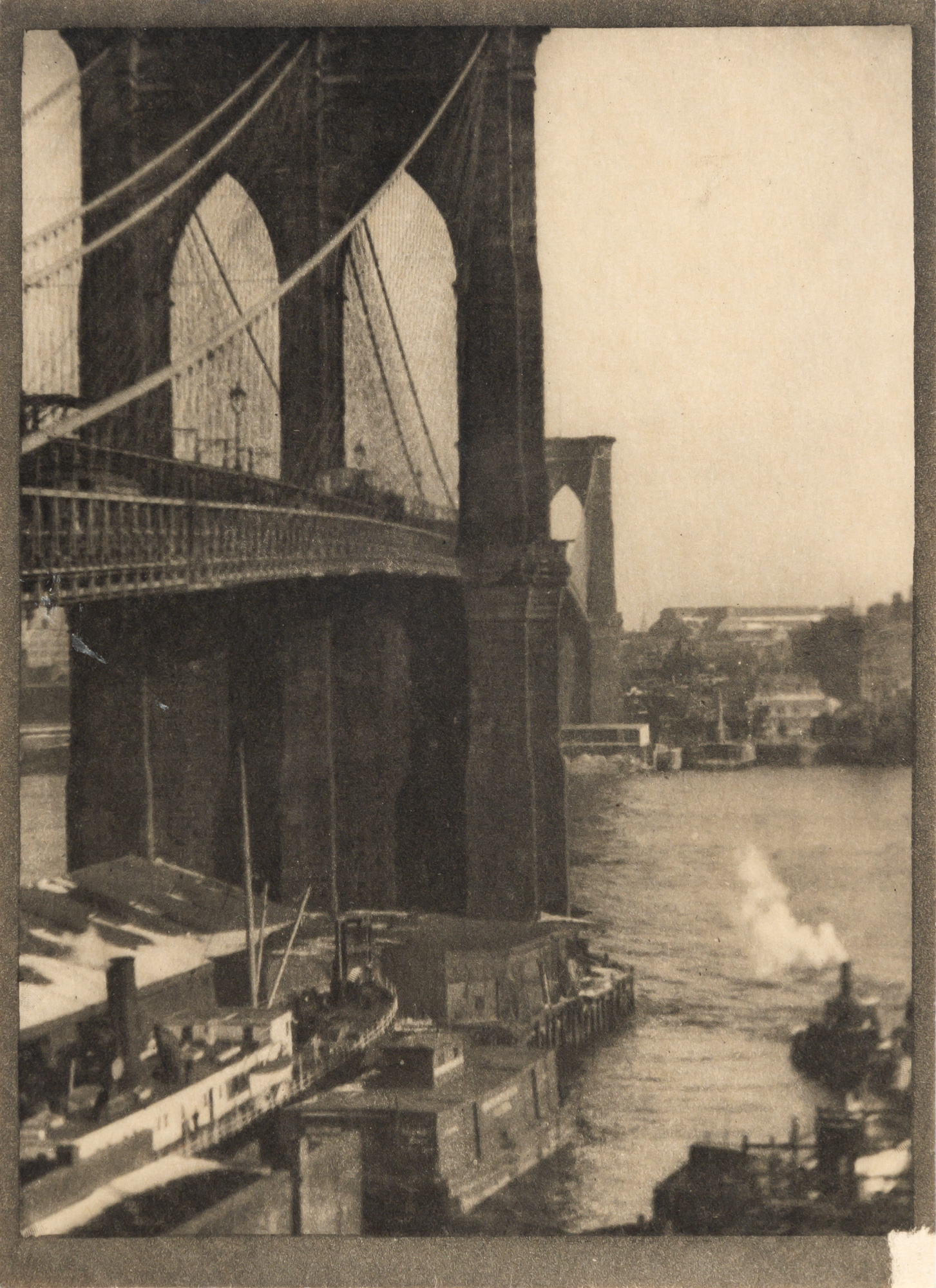 Lot image - COBURN, ALVIN LANGDON (1882-1966)  Two hand-pulled photogravures, tissue on card mounts,