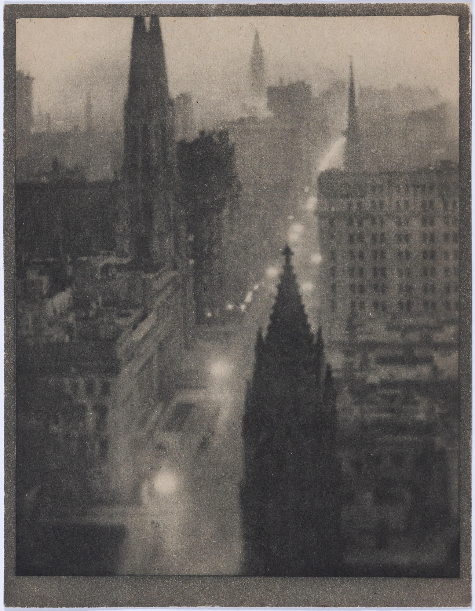 Lot image - COBURN, ALVIN LANGDON (1882-1966)  Two hand-pulled photogravures, tissue on card mounts,