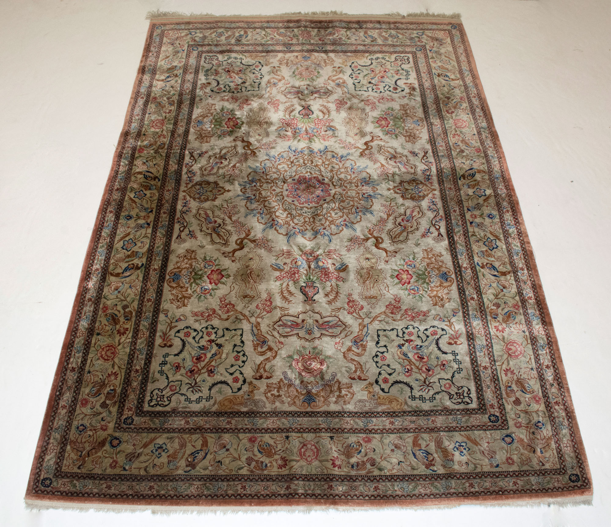 Lot image - Qum Silk Rug
