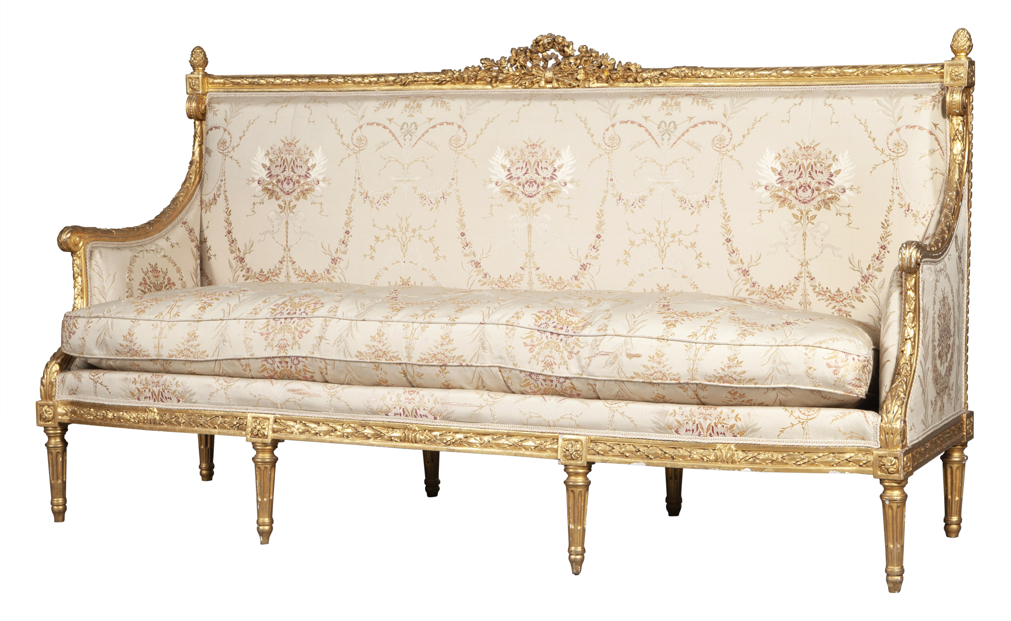 Lot image - Louis XVI Giltwood Settee