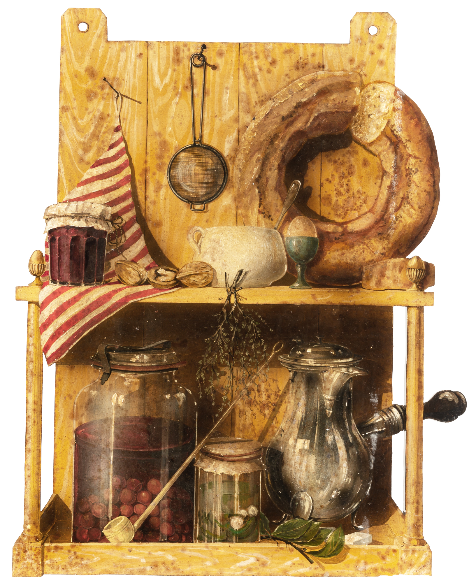 Lot image - French Trompe Loeil Tôle-Peinte Panel