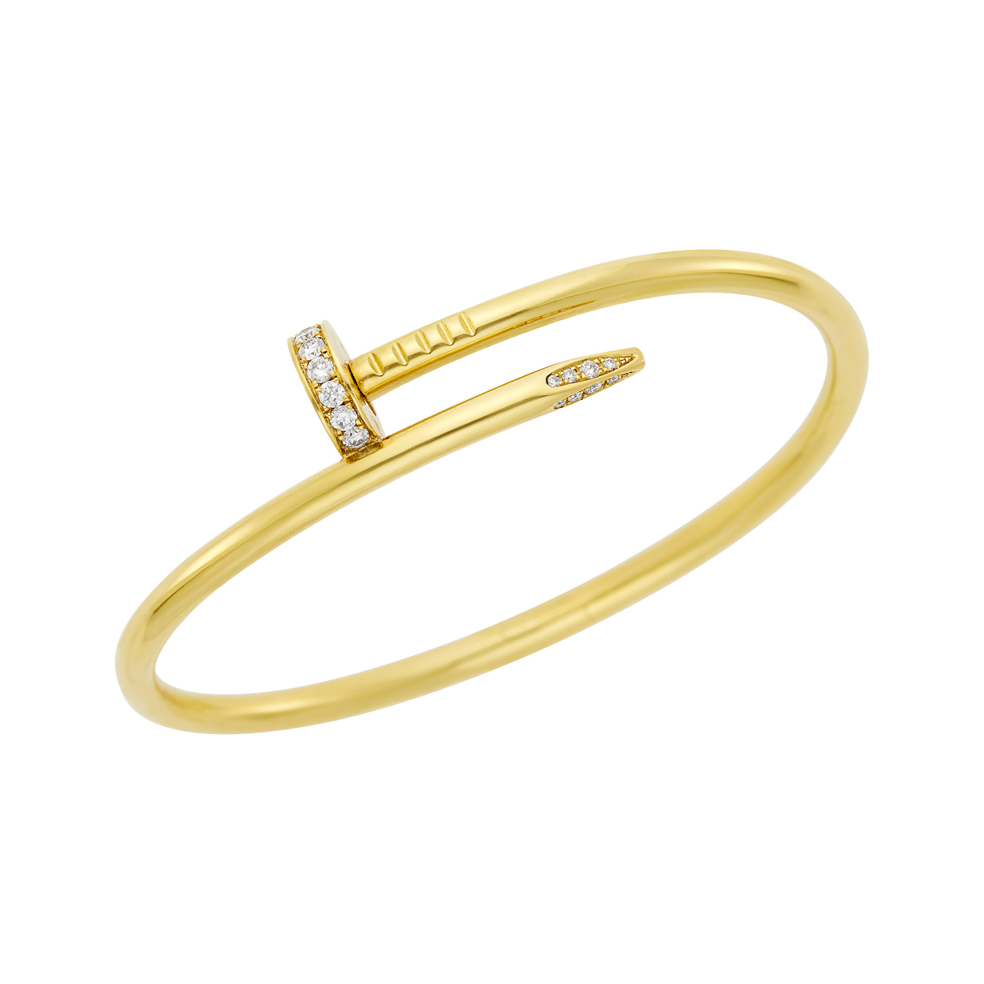 Lot image - Cartier Gold and Diamond Juste un Clou Bangle Bracelet