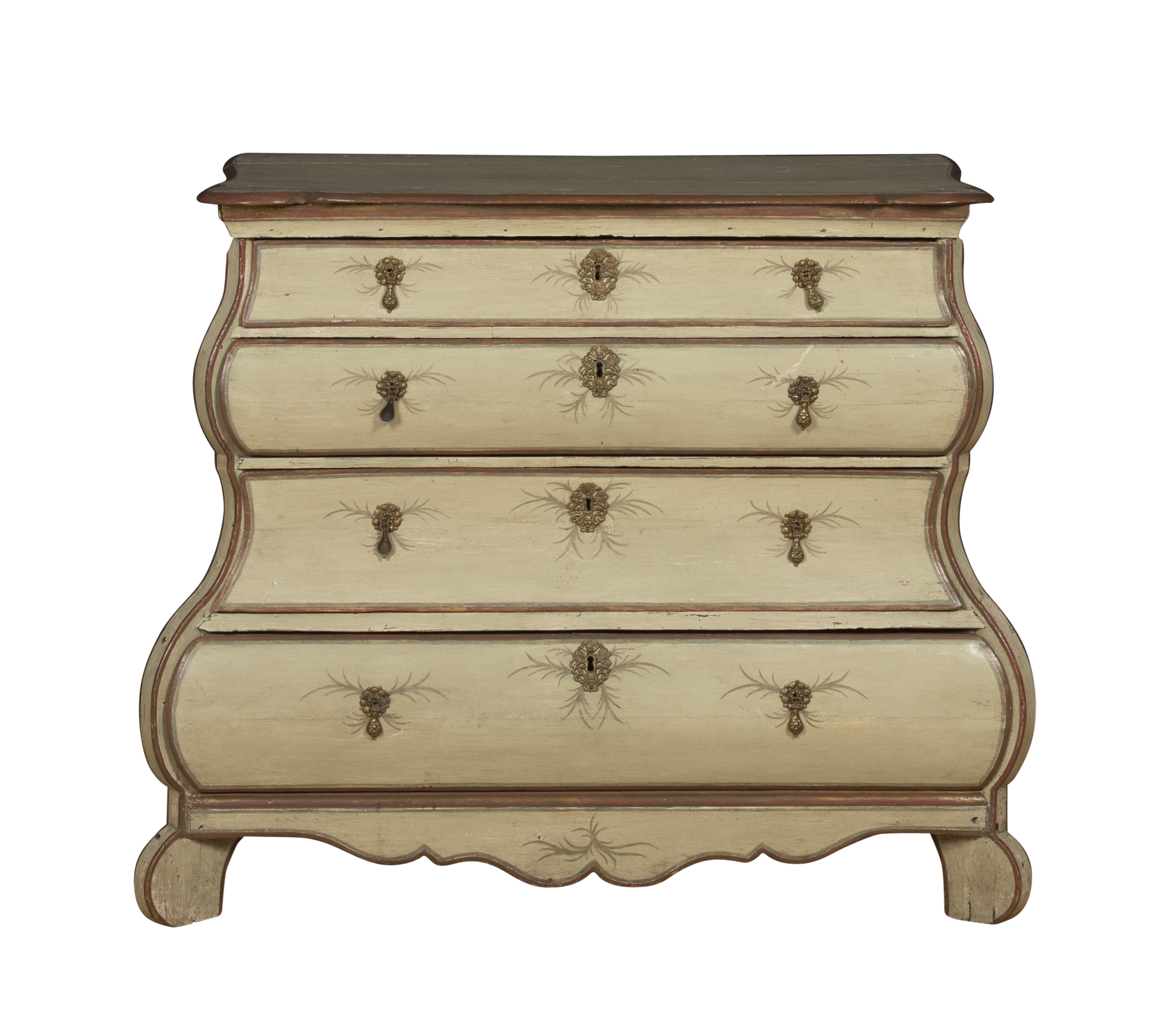 Lot image - Dutch Rococo Style Painted Wood Commode