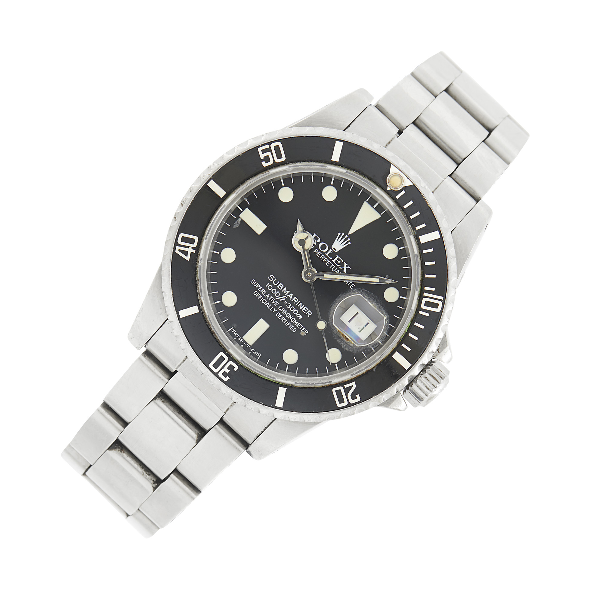 Lot image - Rolex Gentlemans Stainless Steel Submariner Wristwatch, Ref. 16800