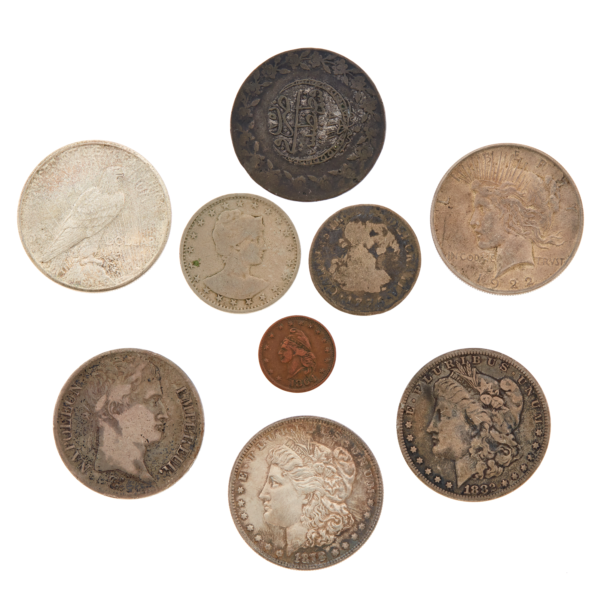 Lot image - Group of Coins, Stamps and Cigar Bands