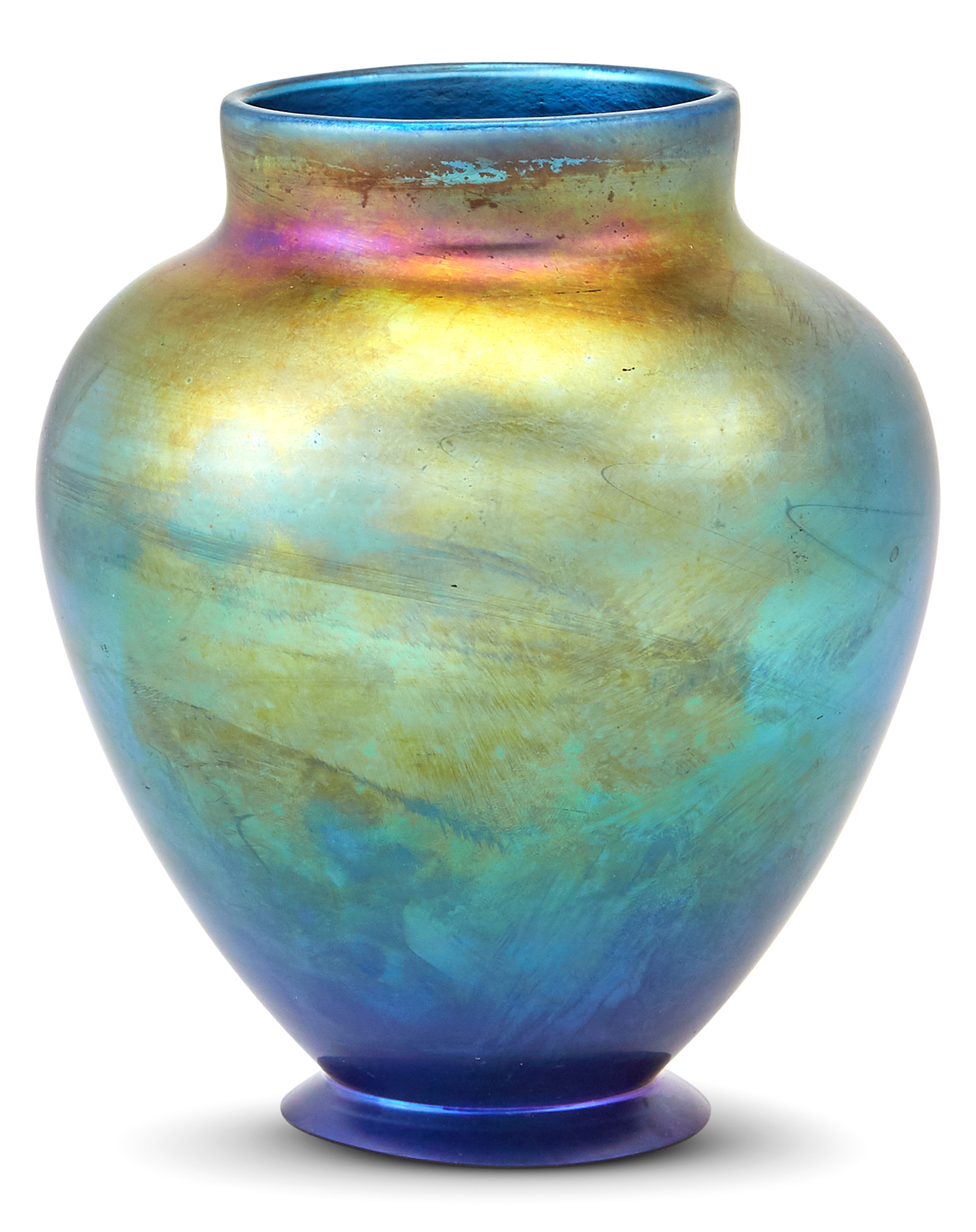 Lot image - Tiffany Blue Favrile Glass Vase