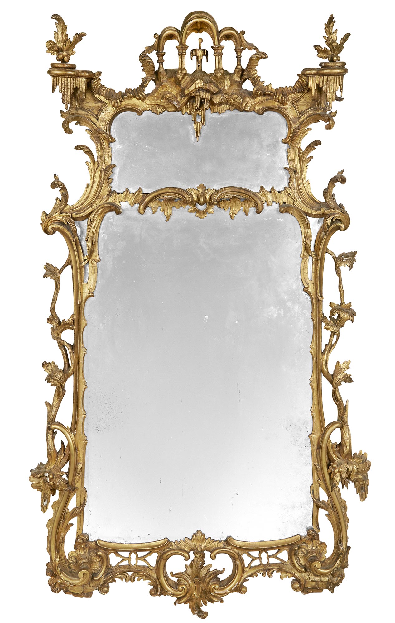 Lot image - George II Giltwood Pier Mirror