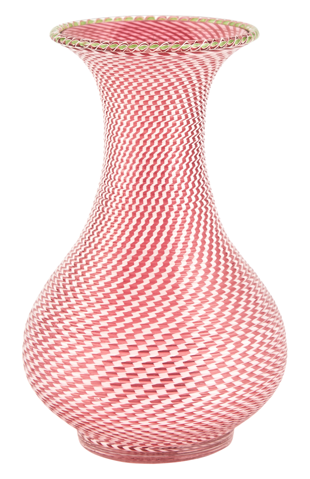 Lot image - French Internally Decorated Blown Glass Vase