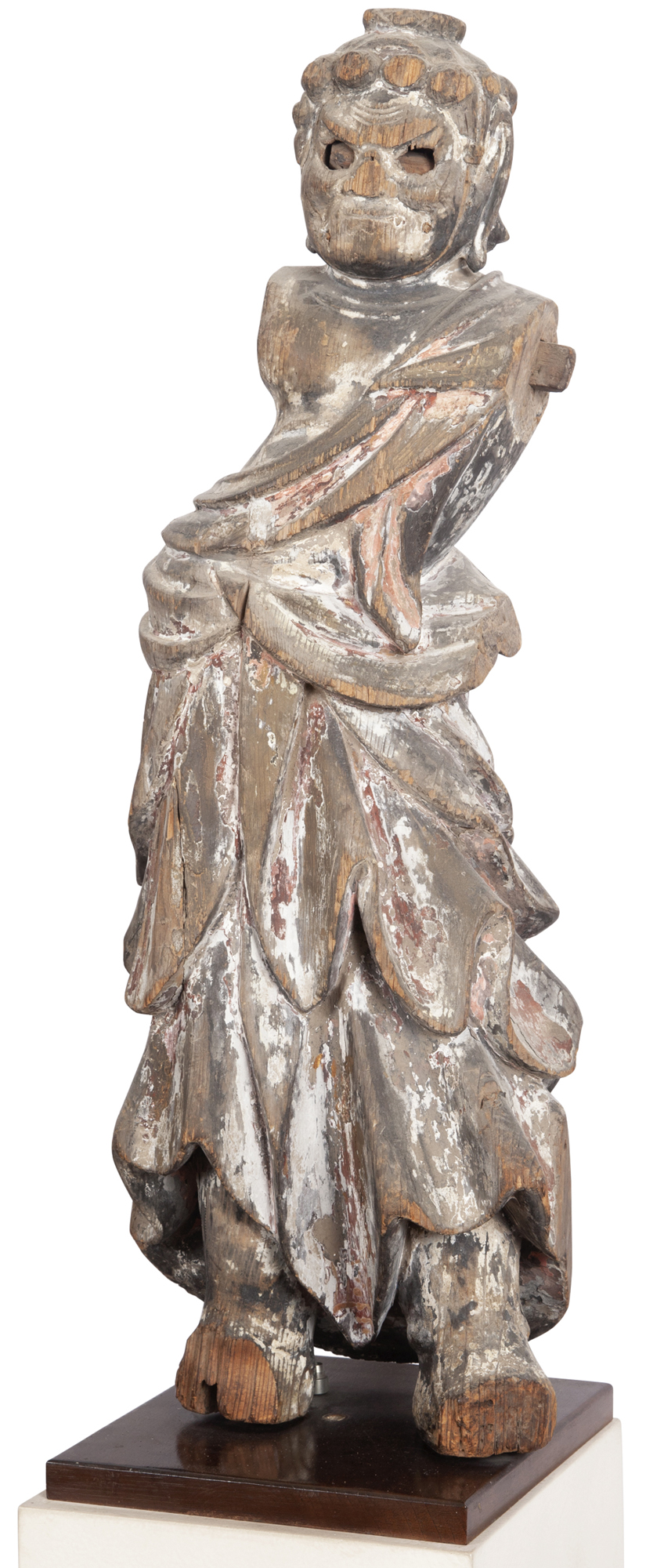 Lot image - Japanese Lacquered Wood Torso of a Guardian Figure