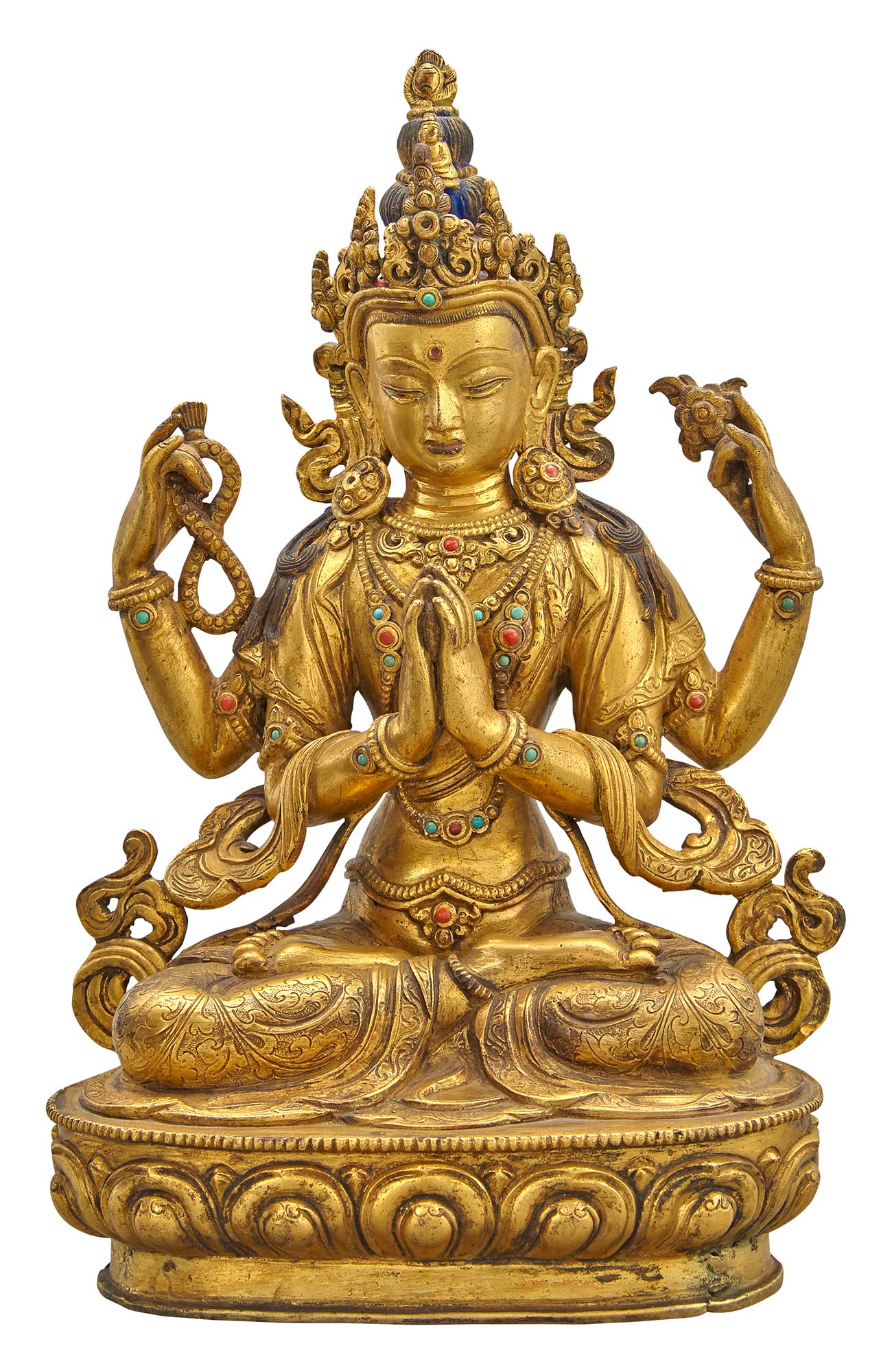 Lot image - Tibetan Gilt-Bronze Figure of Shadakshari