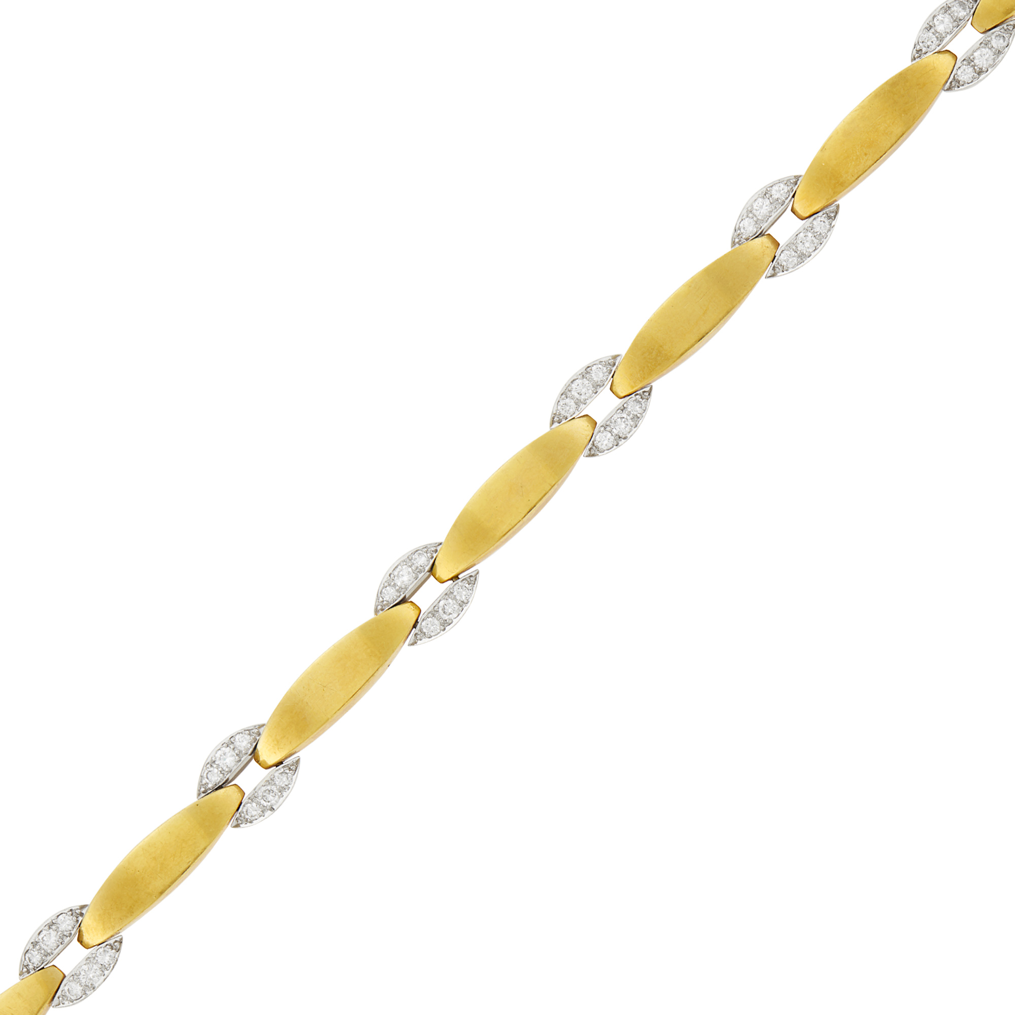 Lot image - David Webb Gold, Platinum and Diamond Link Bracelet