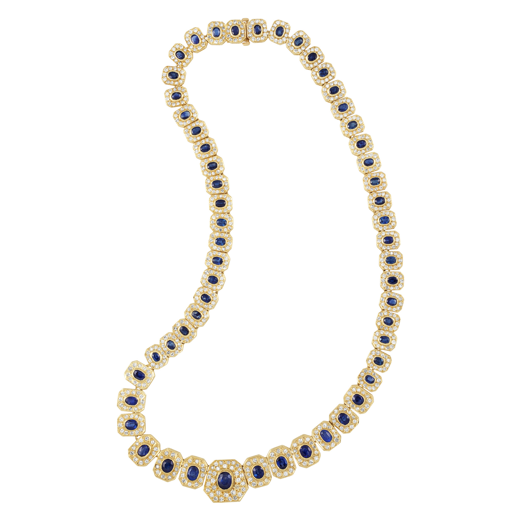 Lot image - Gold, Sapphire and Diamond Necklace