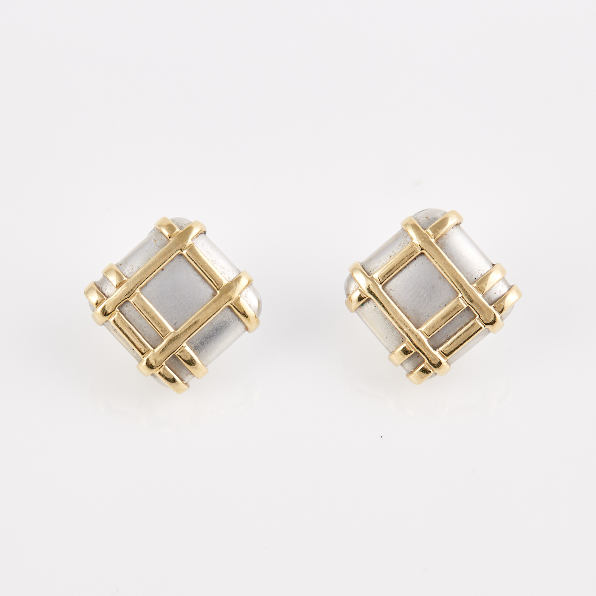 Lot image - Two Gold Earrings, 14K 6 dwt.