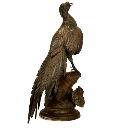 Lot image - Bronze Figure of a Pheasant