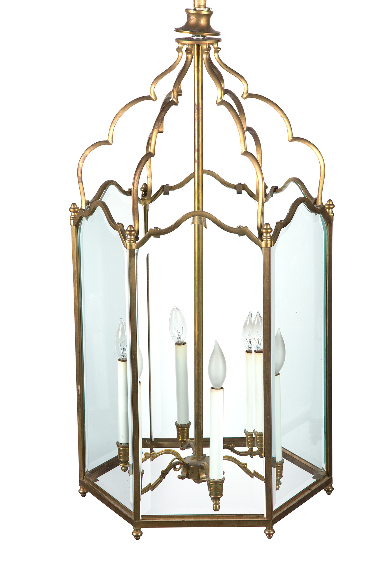 Lot image - Louis XVI Style Gilt-Bronze Six-Light Hall Lantern