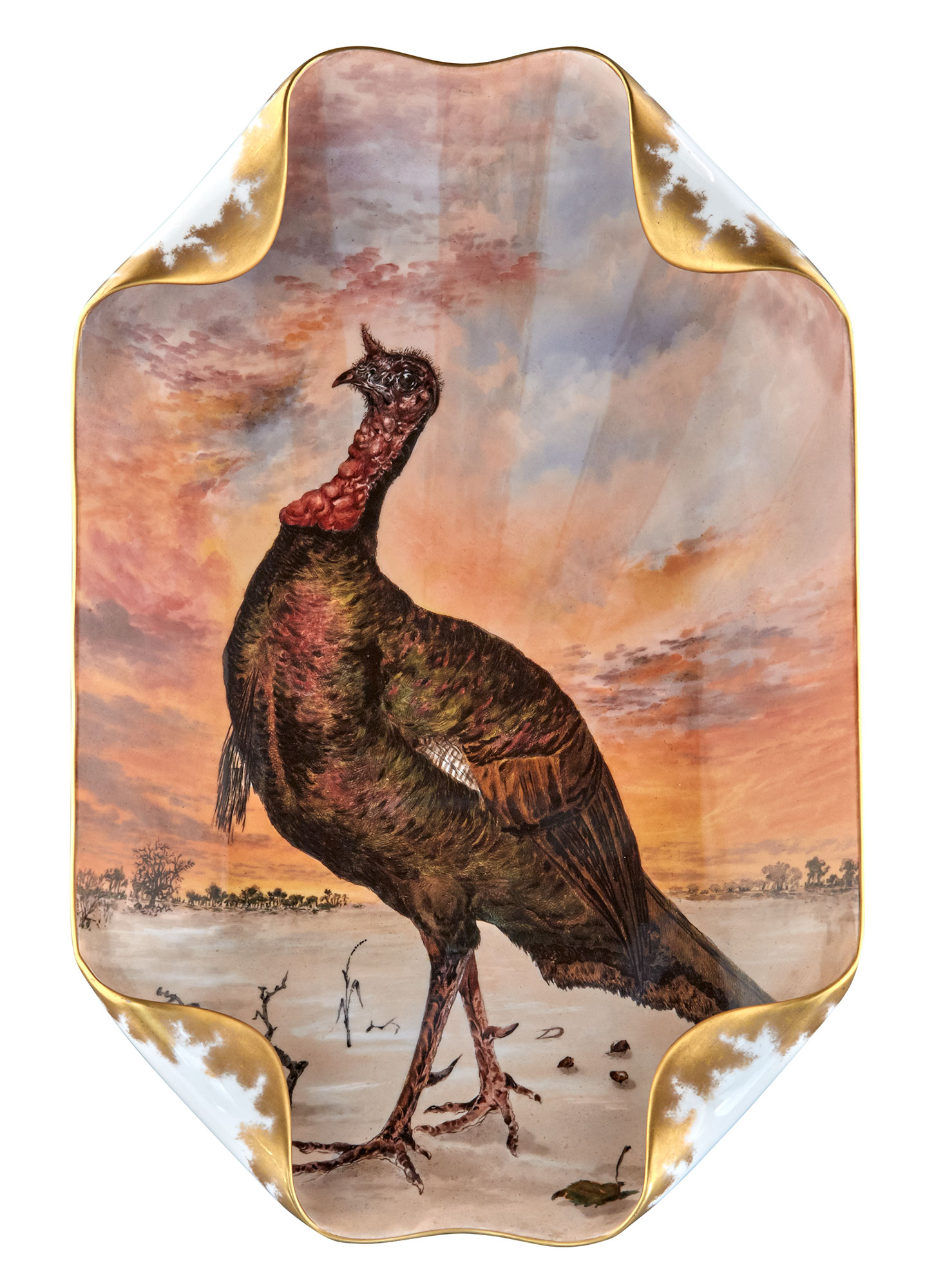 Lot image - Haviland Limoges Hand Painted Porcelain Presidential Turkey Platter from the Rutherford B. Hayes White House Administration Service